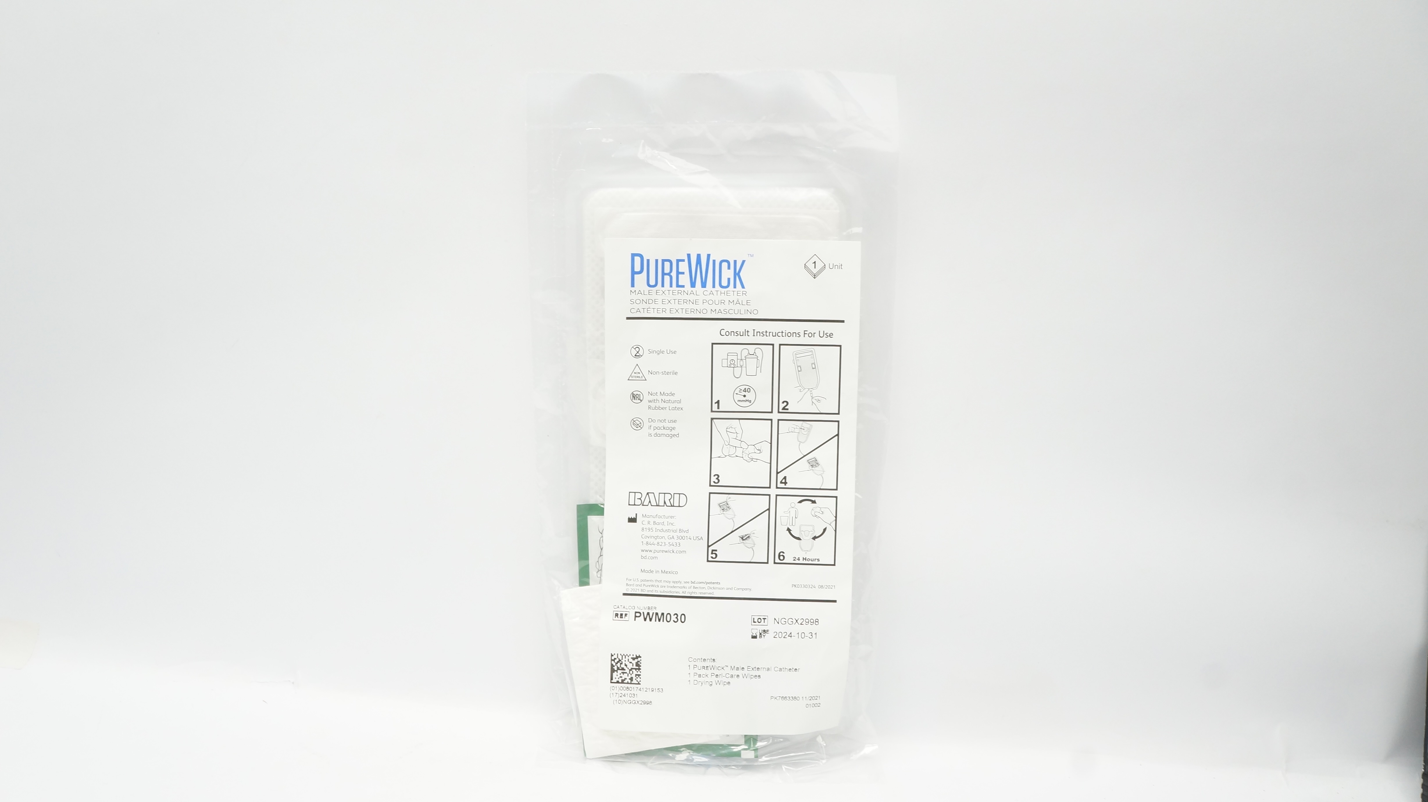 Bard PWM030 PureWick Male External Cath. (x)