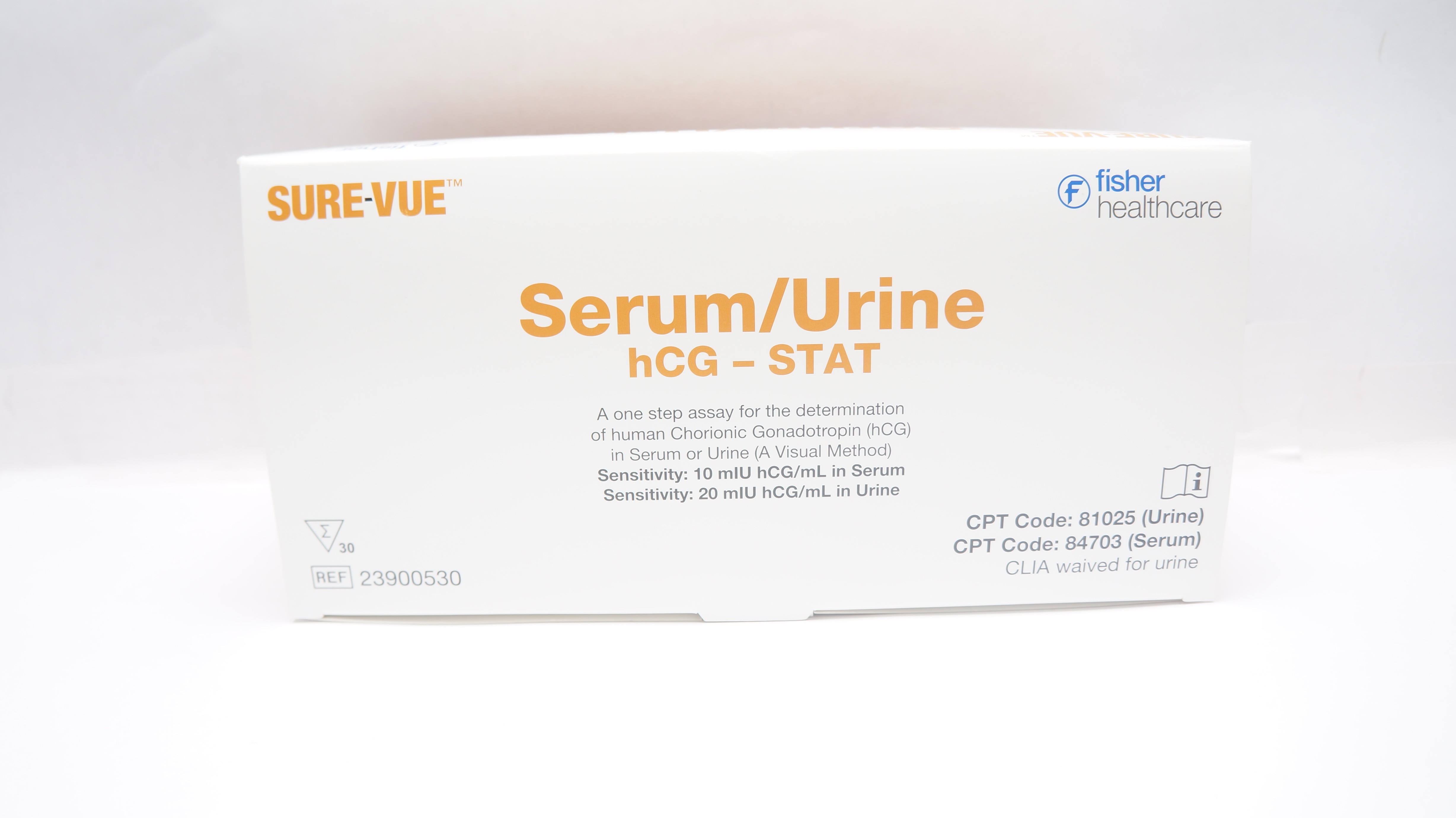 Fisher Healthcare 23900530 Sure-Vue Serum/Urine hCG-STAT (x) - Pack of 30