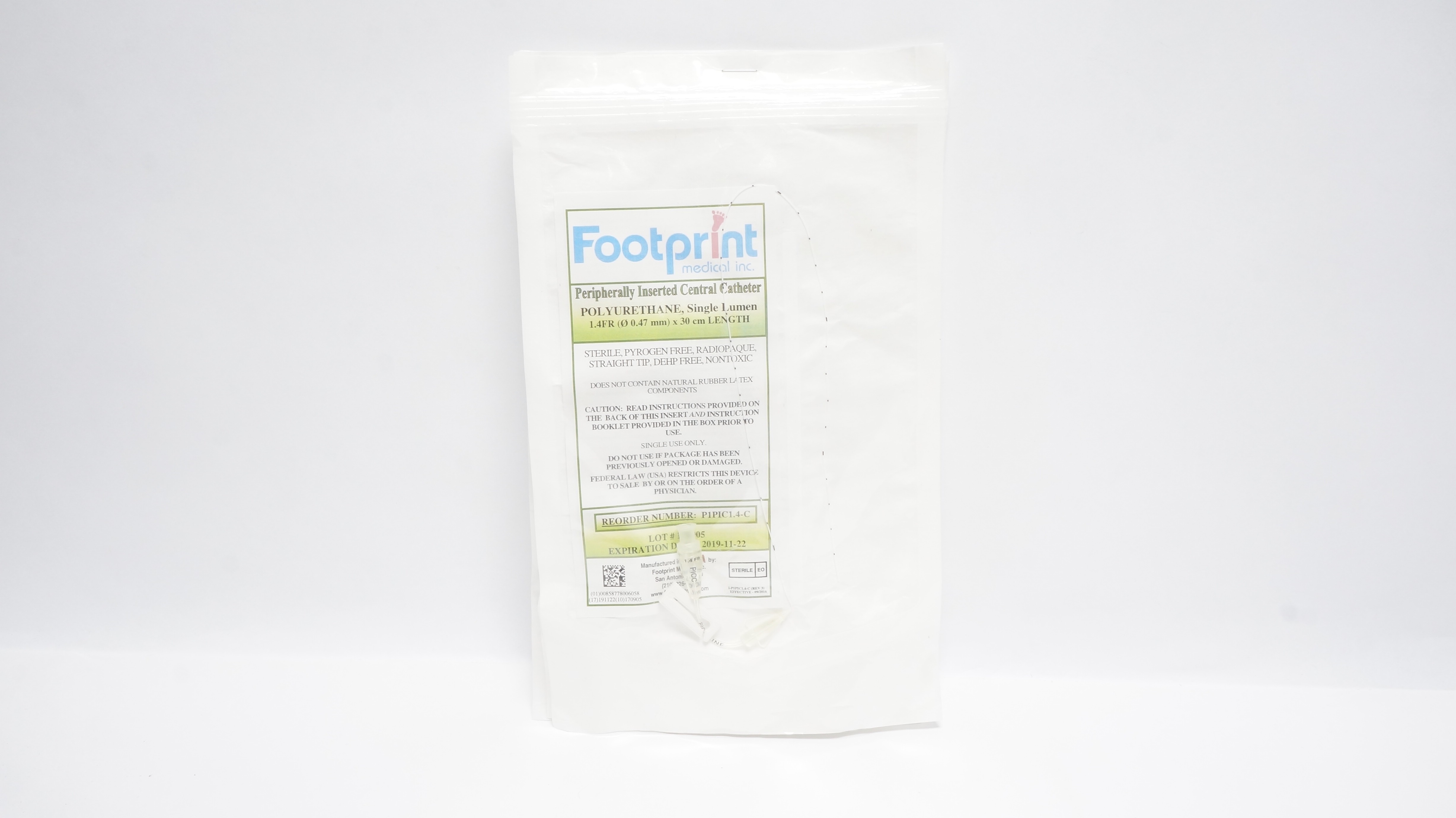Footprint P1PIC1.4-C Peripherally Inserted Central Cath. 1.4Fr x30cm(x)-Lot of 3
