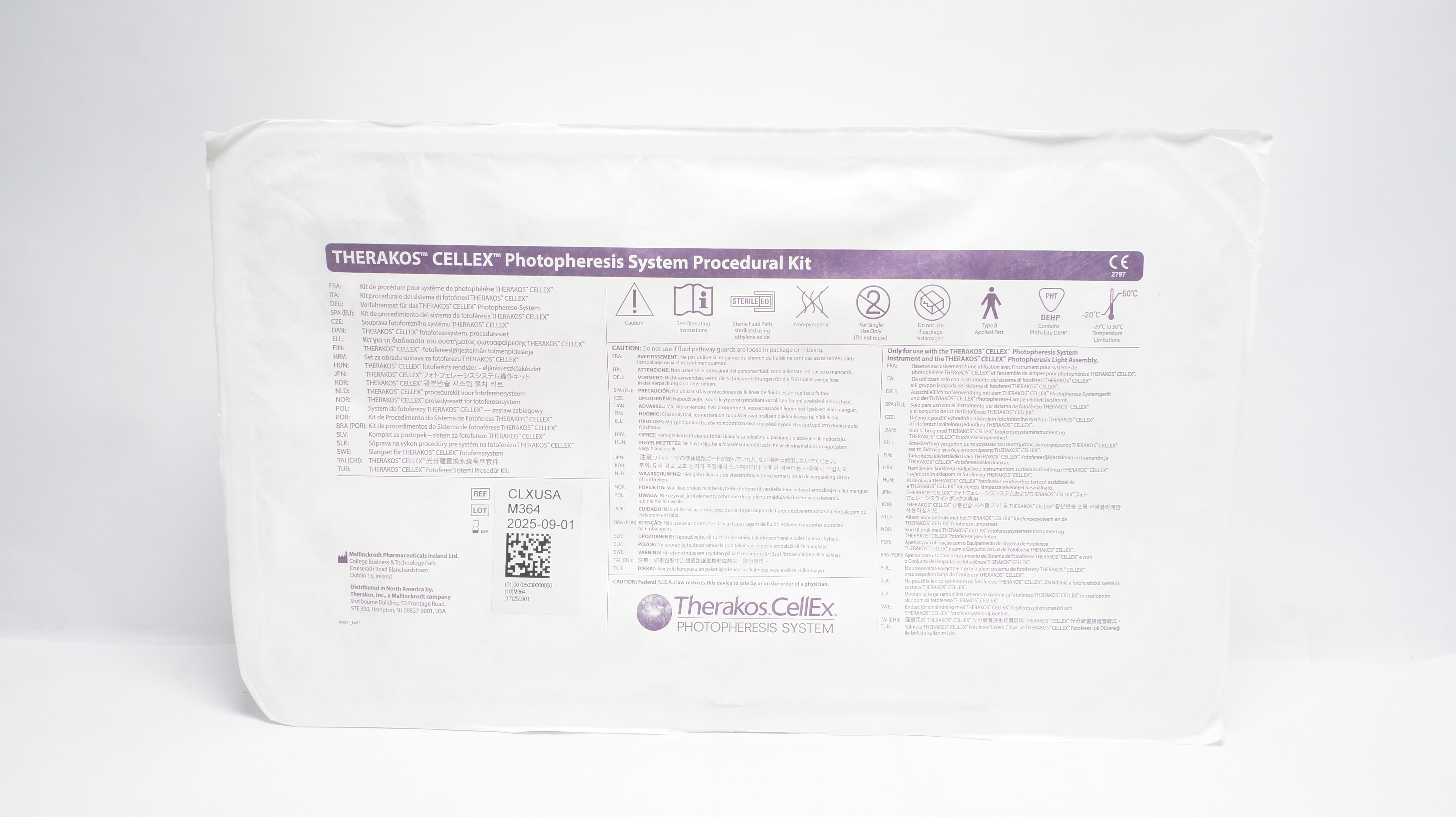 Mallinckrodt CLXUSA  Therakos Celler Photopheresis System Procedural Kit (x)