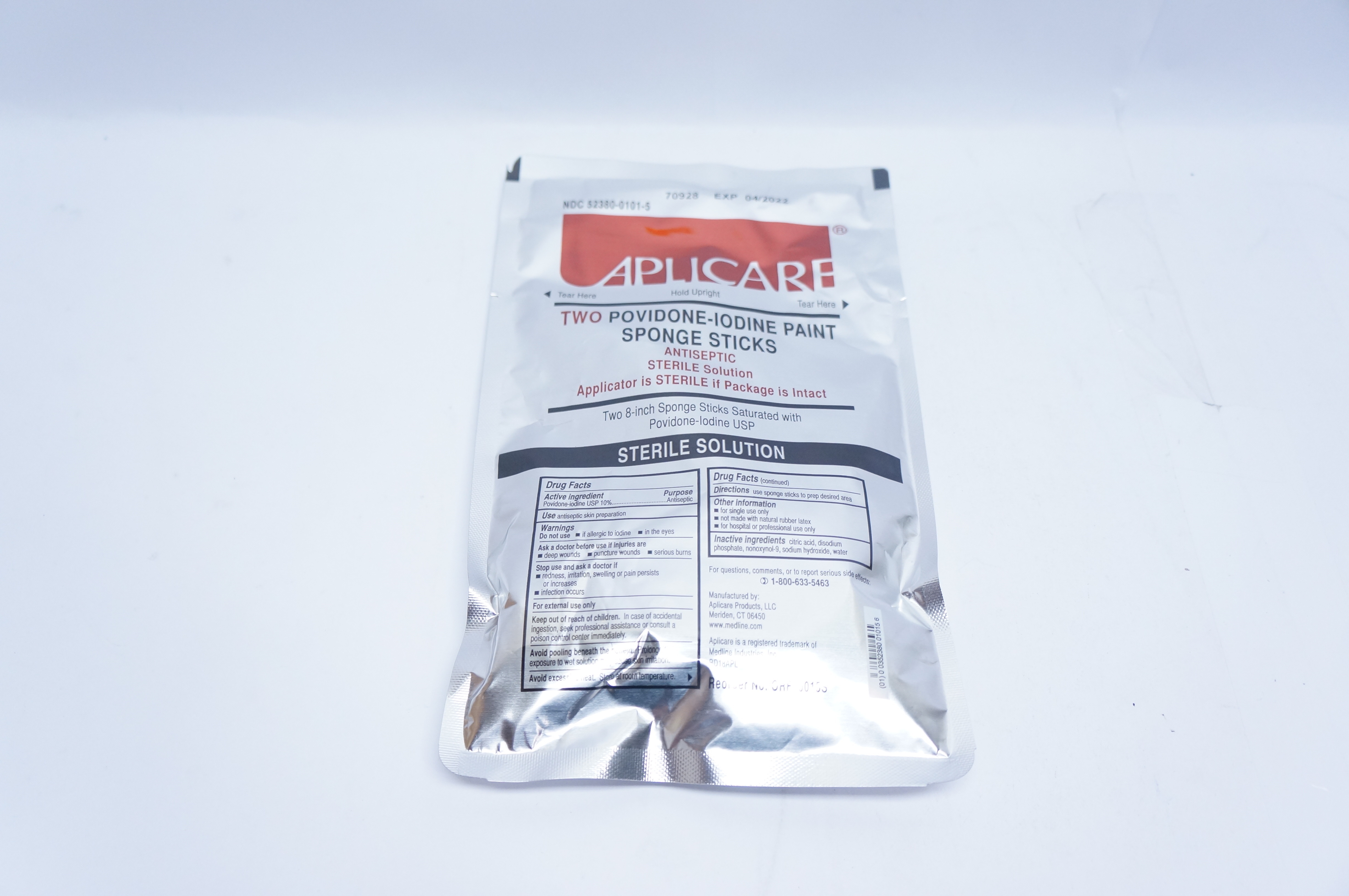 Aplicare ORF20015S Two Povidone-Iodine Paint Sponge Sticks 8inch (x)
