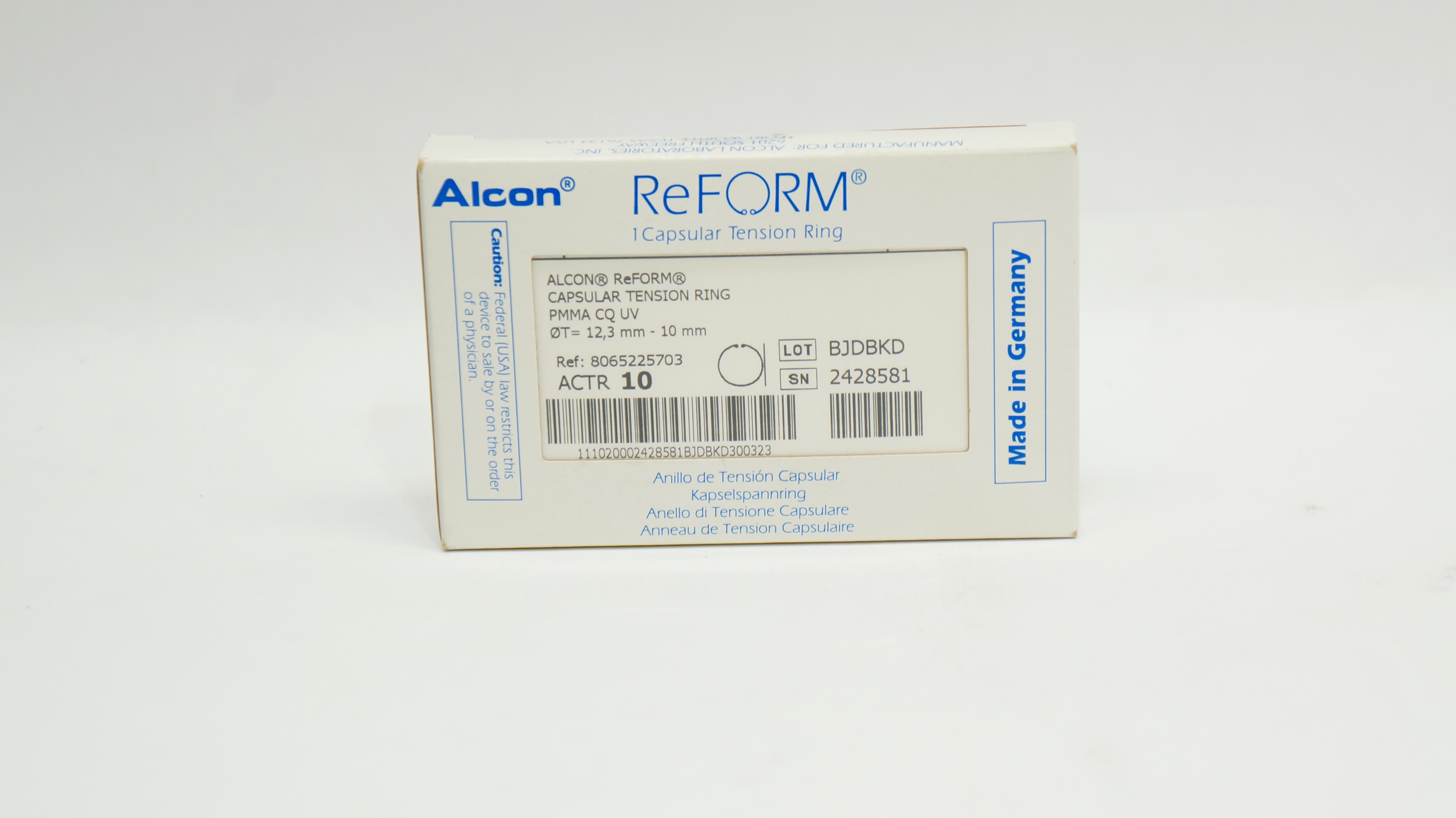 Alcon 8065225703 ReForm Capsular Tension Ring 12.3mm-10mm ACTR10 (x)