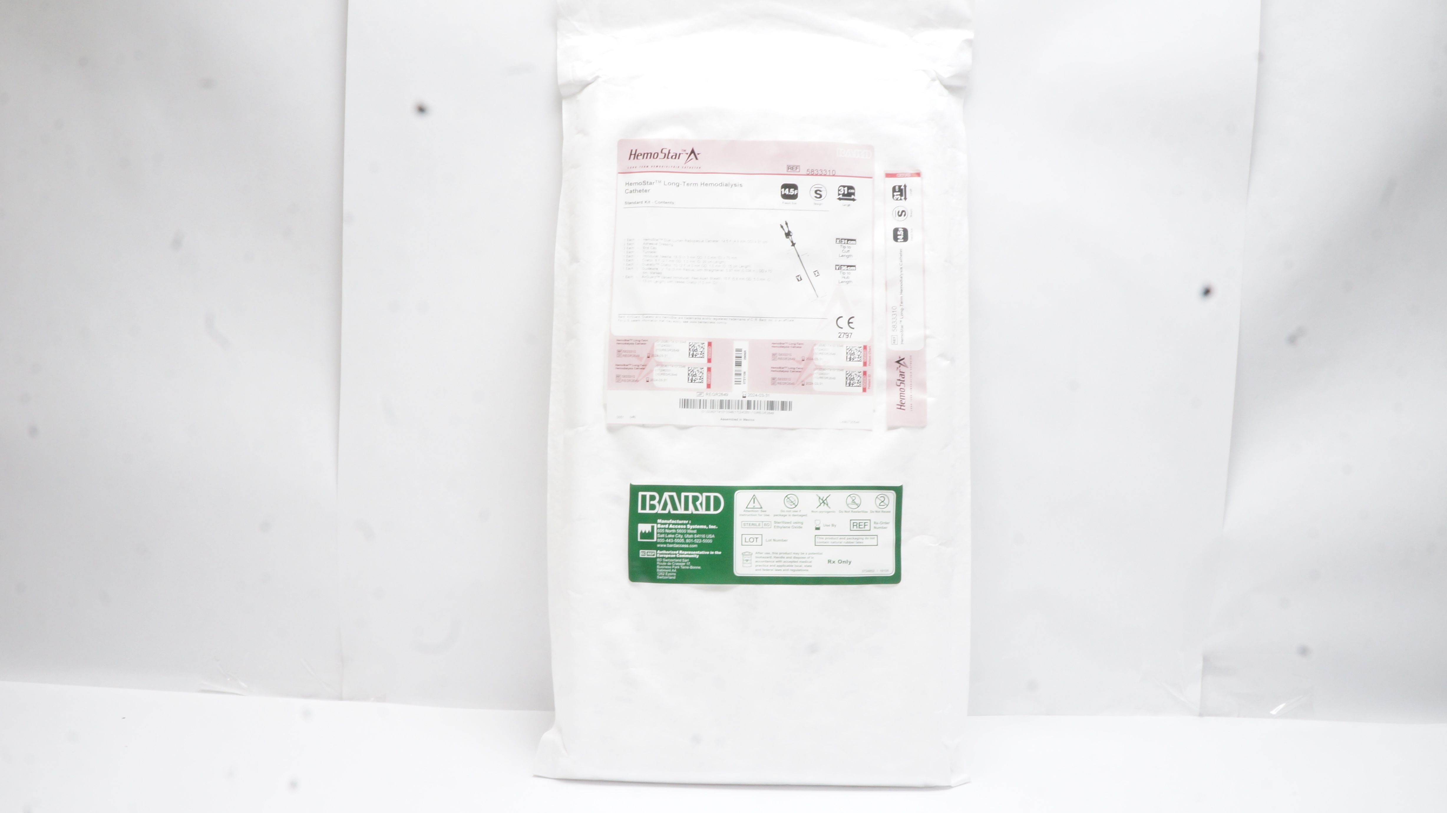 Bard 5833310 HemoStar Long-Term Hemodialysis Cath. Straight 14.5F x 31cm (x)