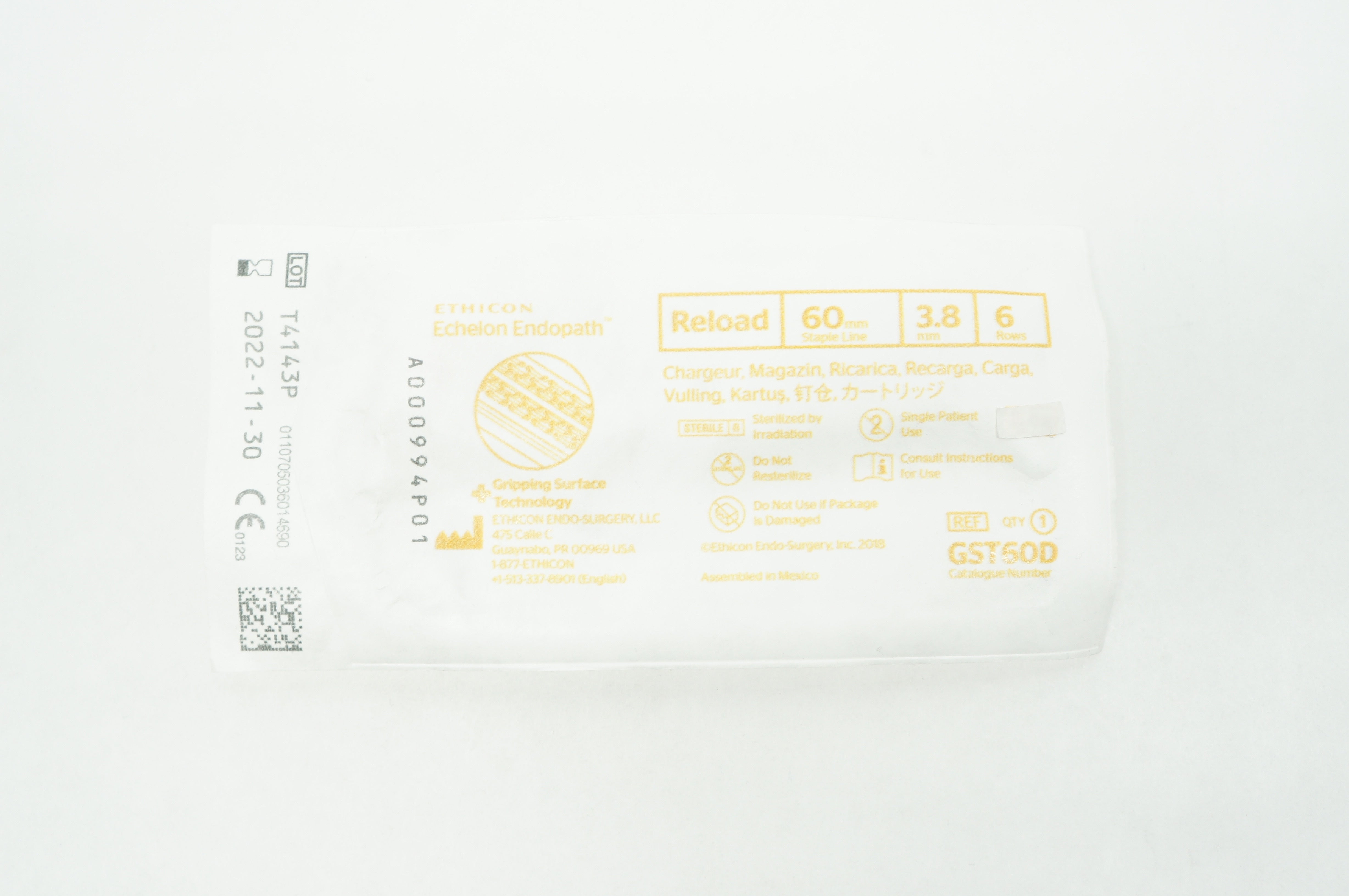 Ethicon GST50D Echelon Endopath Reload 60mm x 3.8mm x 6 Rows