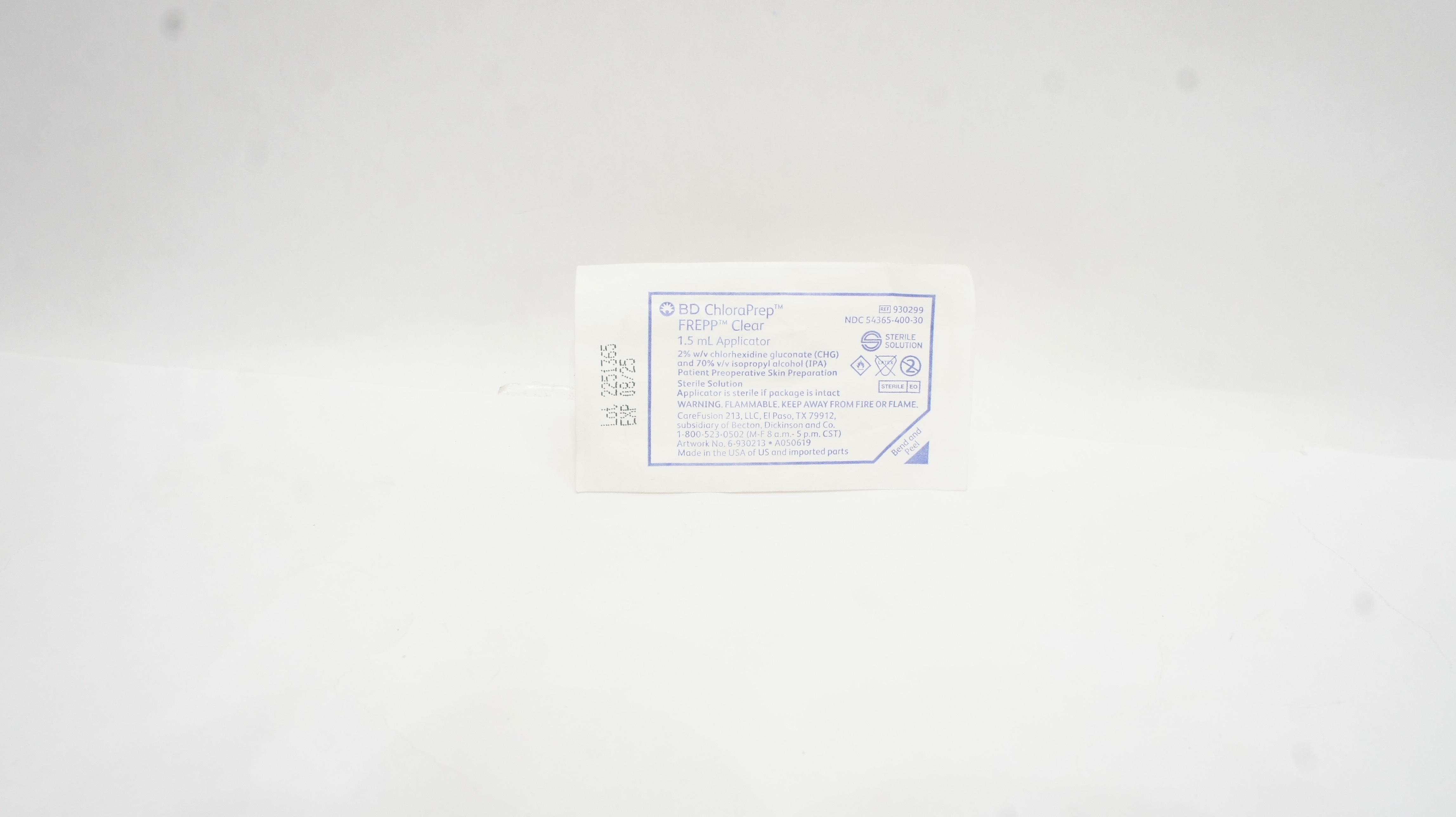 BD 930299 ChloraPrep FREPP Clear 1.5 mL Applicator