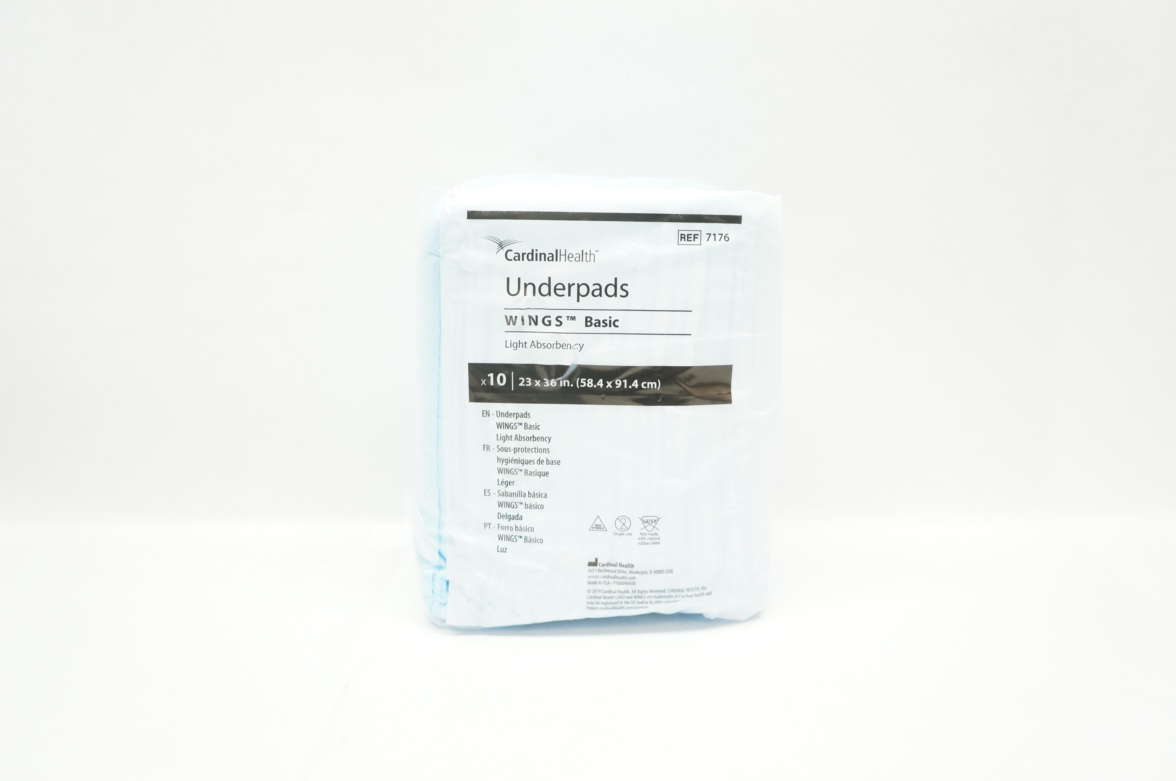 Cardinal Health 7176 Wings Basic Underpads 23 inch x 26 inch - Pack of 10