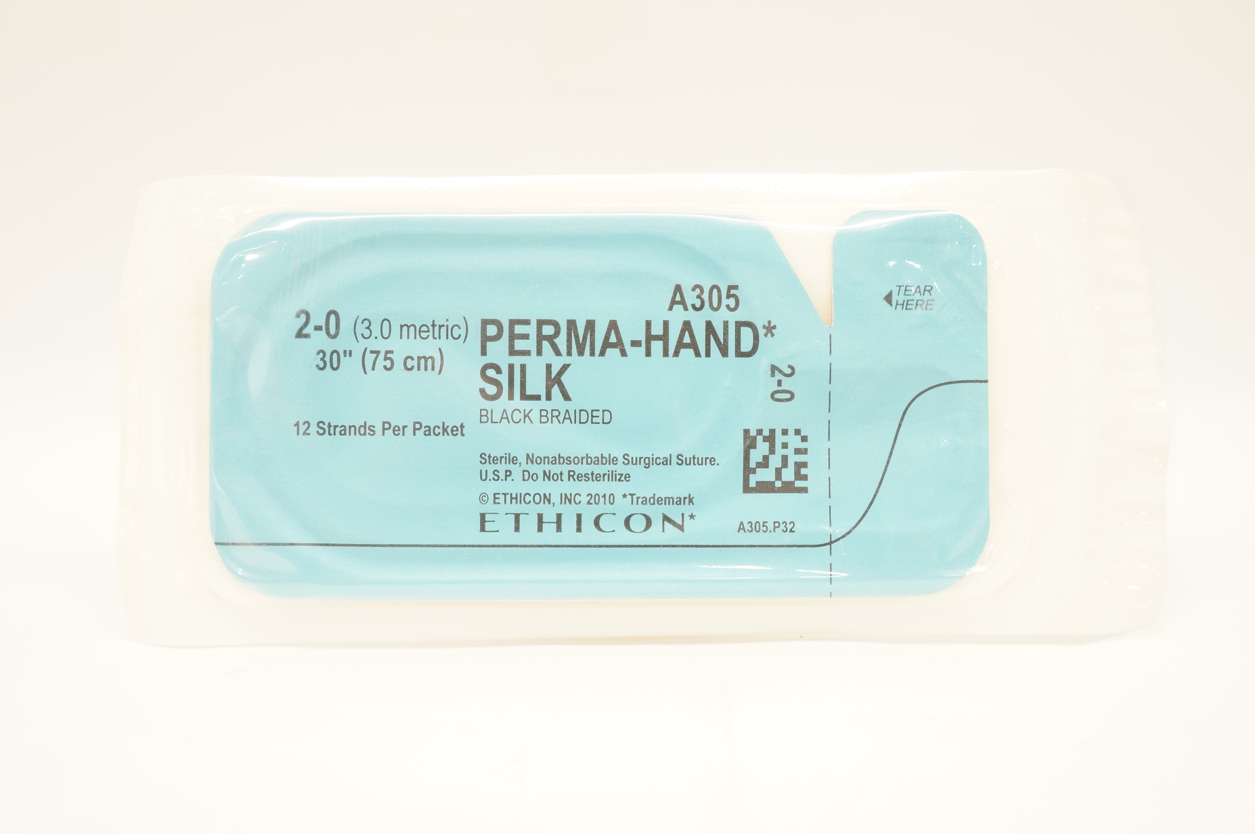 Ethicon A305 2-0 Perma-Hand Silk Black Braided Stre, 30inch (x)