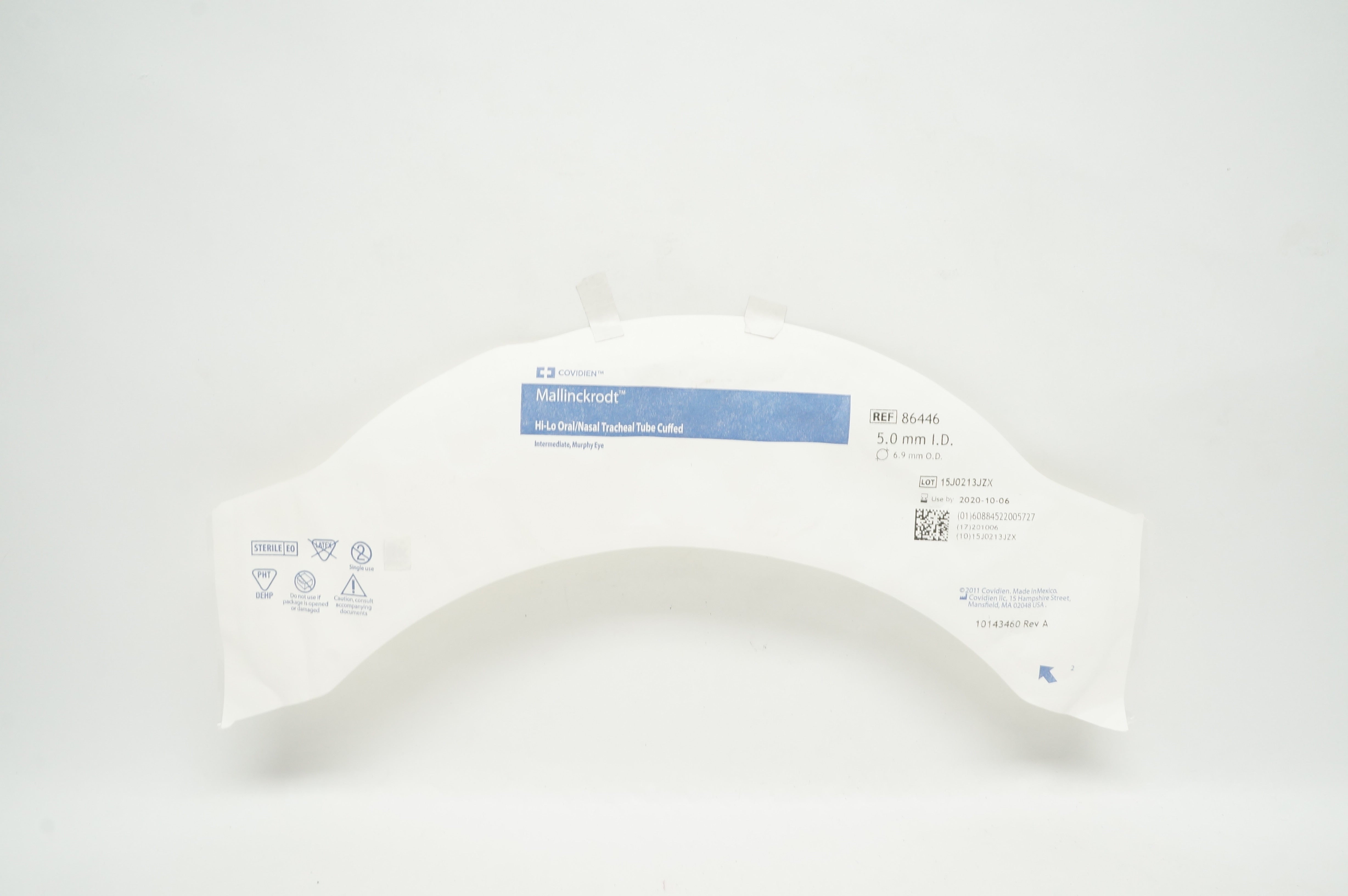 Covidien 86446 Mallinckrodt Hi-Lo Oral/Nasal Tracheal Tube Cuffed 5.0 x 6.9mm(x)