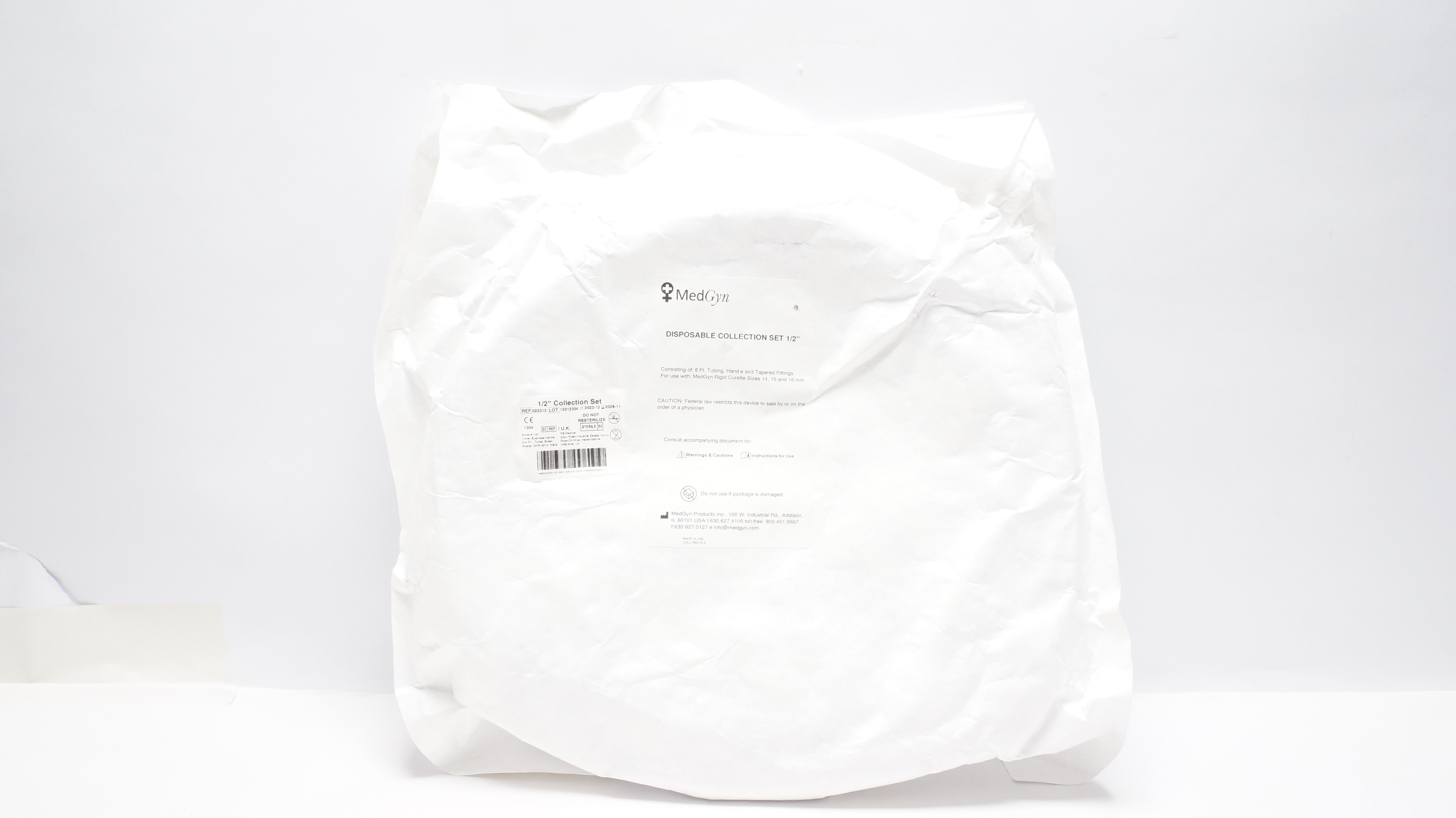 MedGyn 022312 Disposable Collection Set 1/2 inch