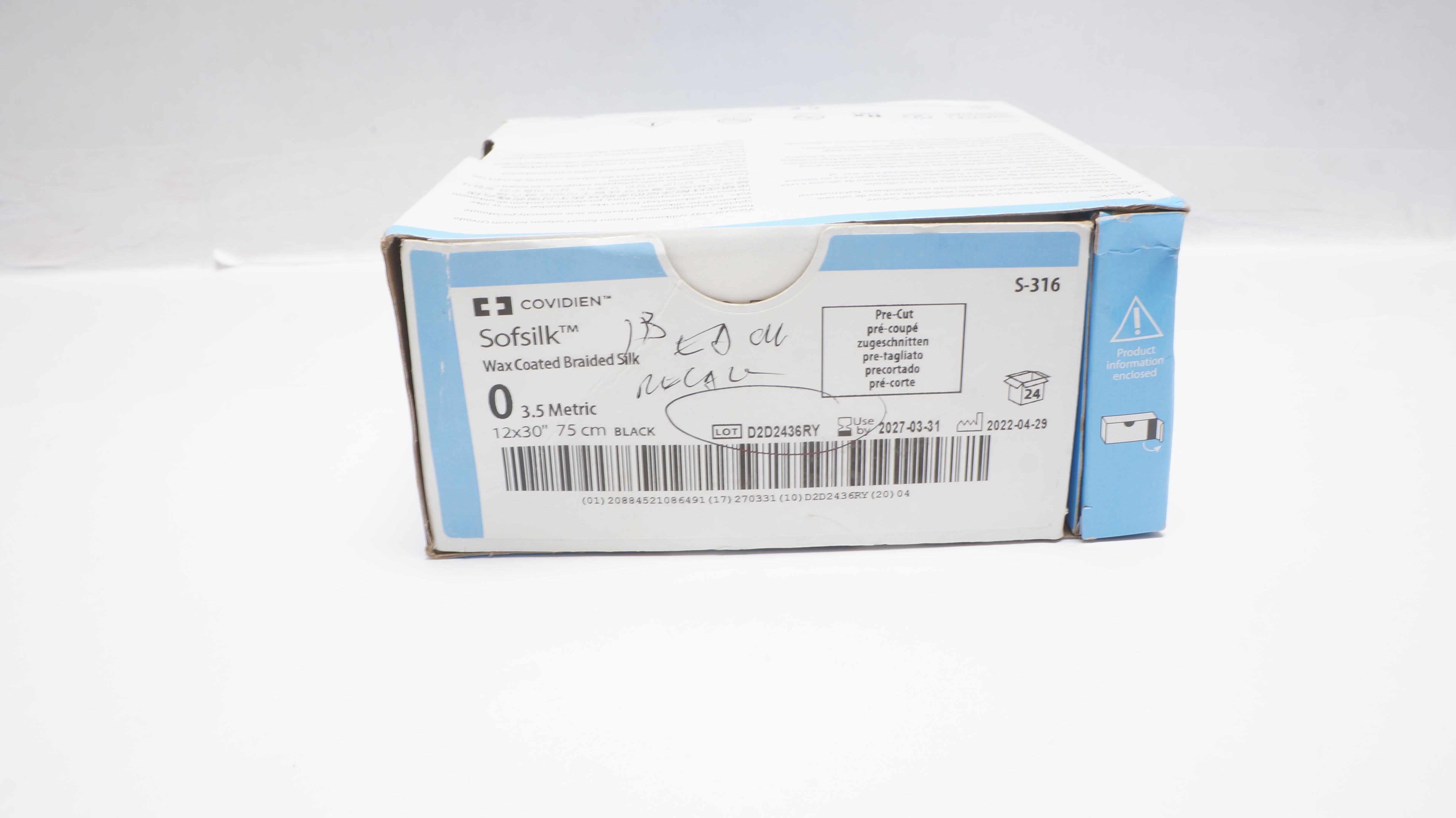 Covidien S-316 0 Sofsilk, Wax Coated Braided Silk, 12 x 30inch ~ Pack of 13