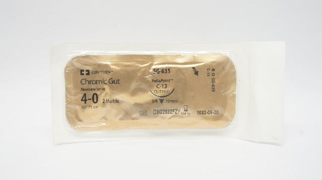 Covidien SG635 4-0 Chromic Gut 30in.C-13 Cutting Absorbable Suture