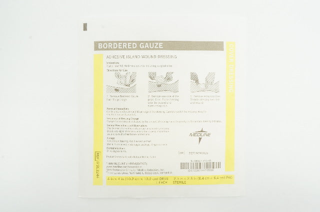 Medline MSC3244 Bordered Gauze Adhesive Island Wound Dressing 4inch x 4inch