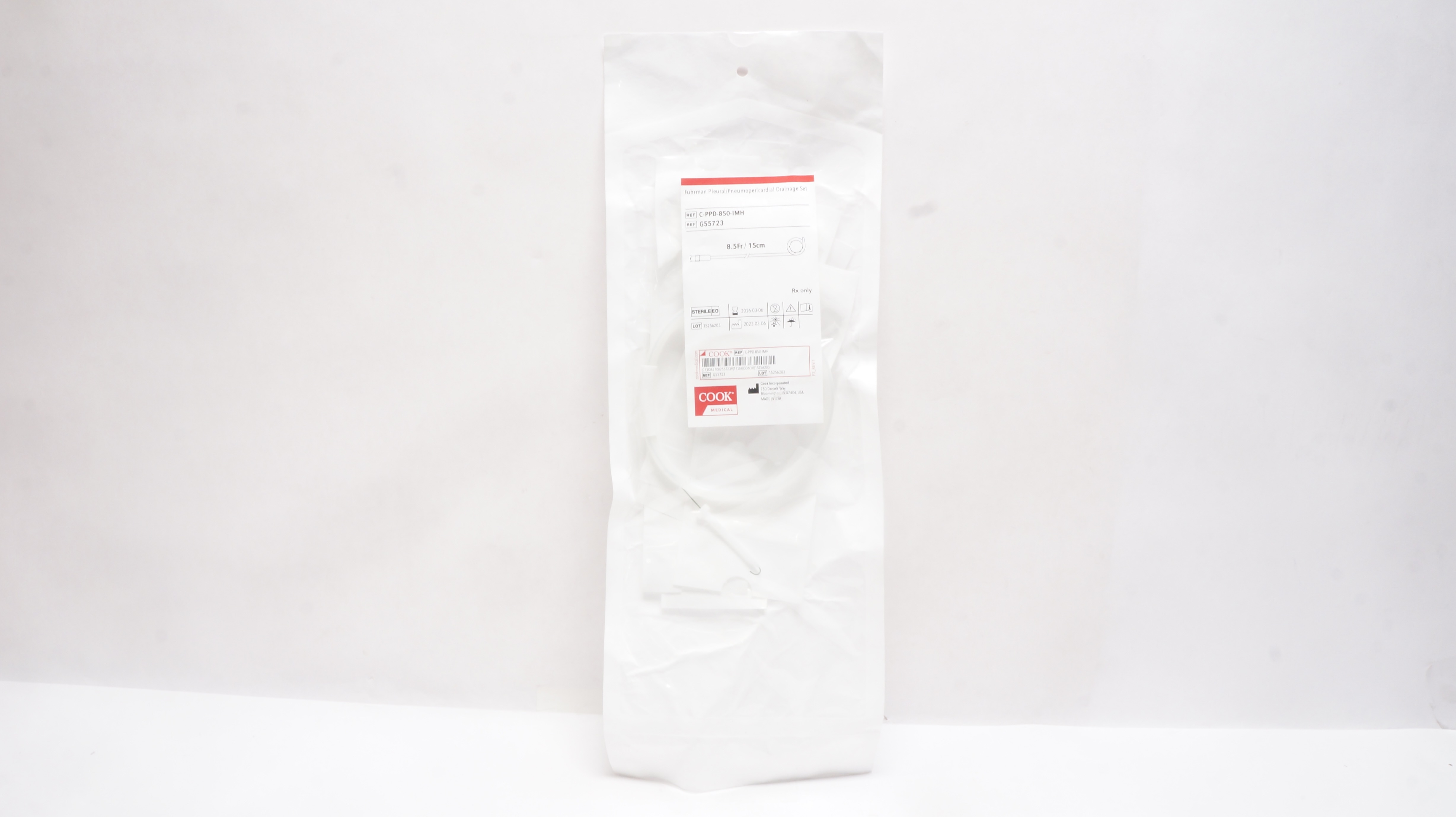 Cook Medical G55723 Fuhrman Pleural/Pneumopericardial Drainage Set 8.5Fr/15cm