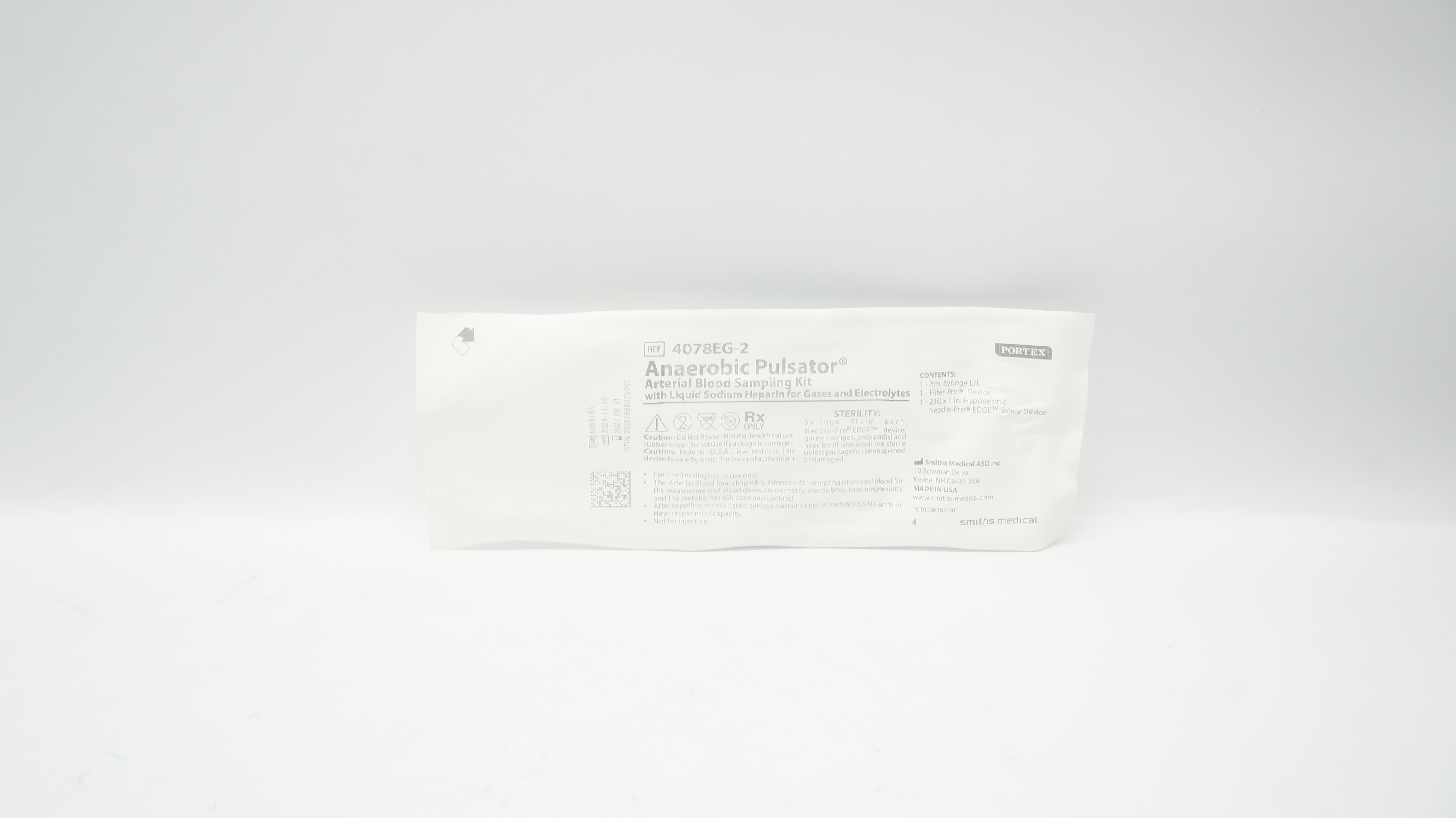 Smiths Medical 4078EG-2 Anaerobic Pulsator Arterial Blood Sampling Kit