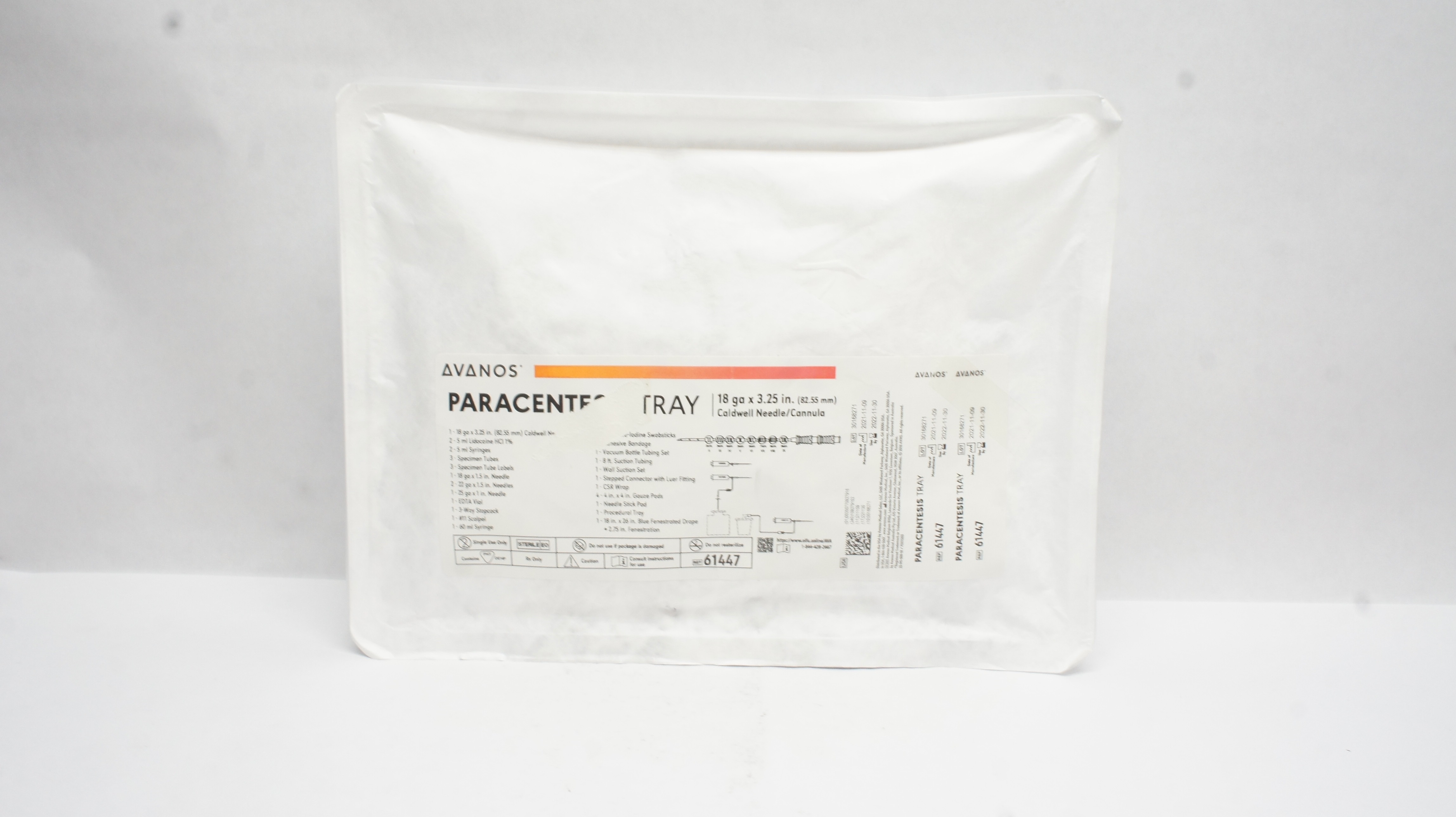 Avanos 61447 Paracentesis Tray 18ga x 3.25inch (x)