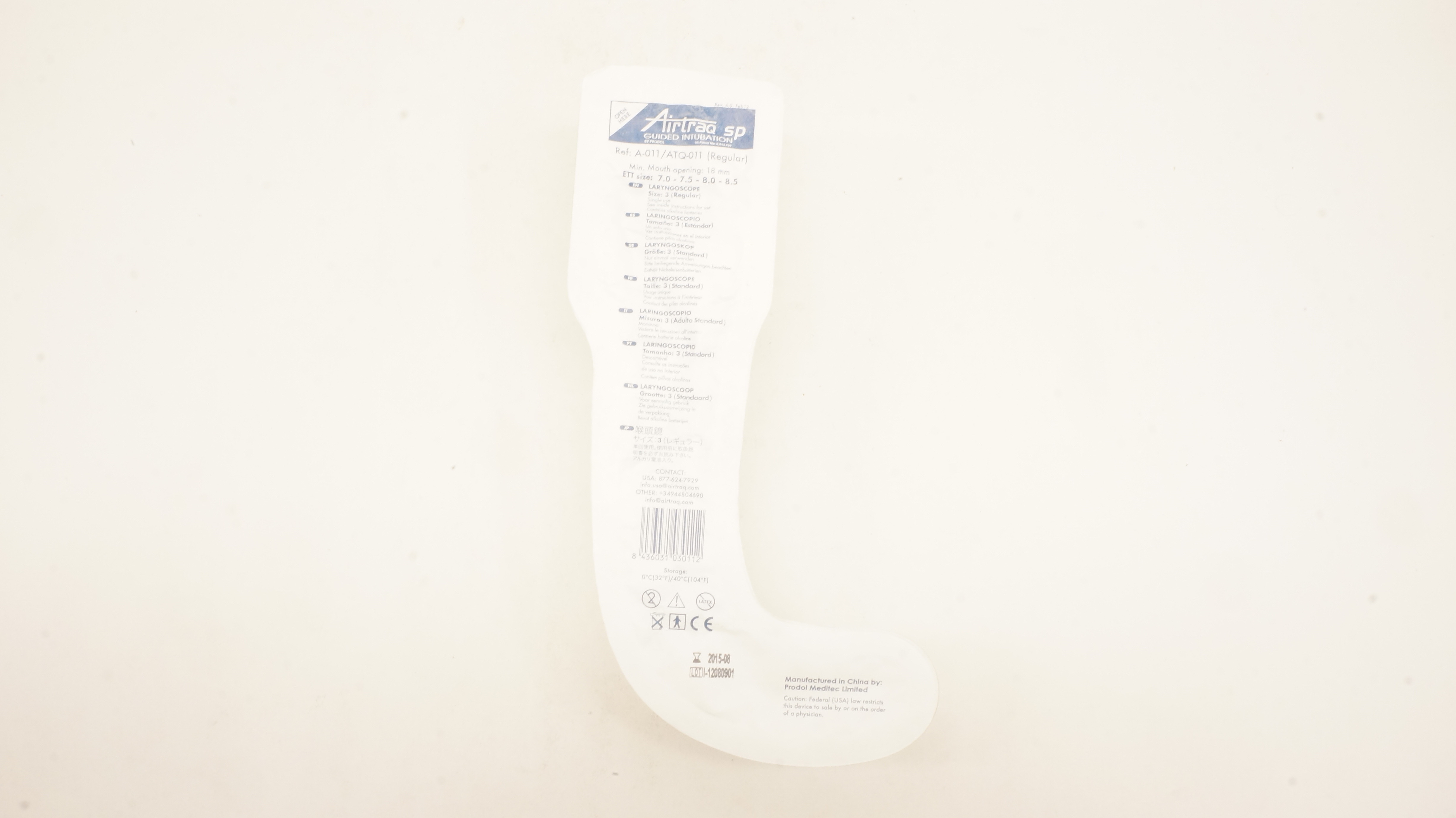 Prodol A-011/ATQ-011 (Regular) Airtraq SP Video Laryngoscope Size: 3 (x)