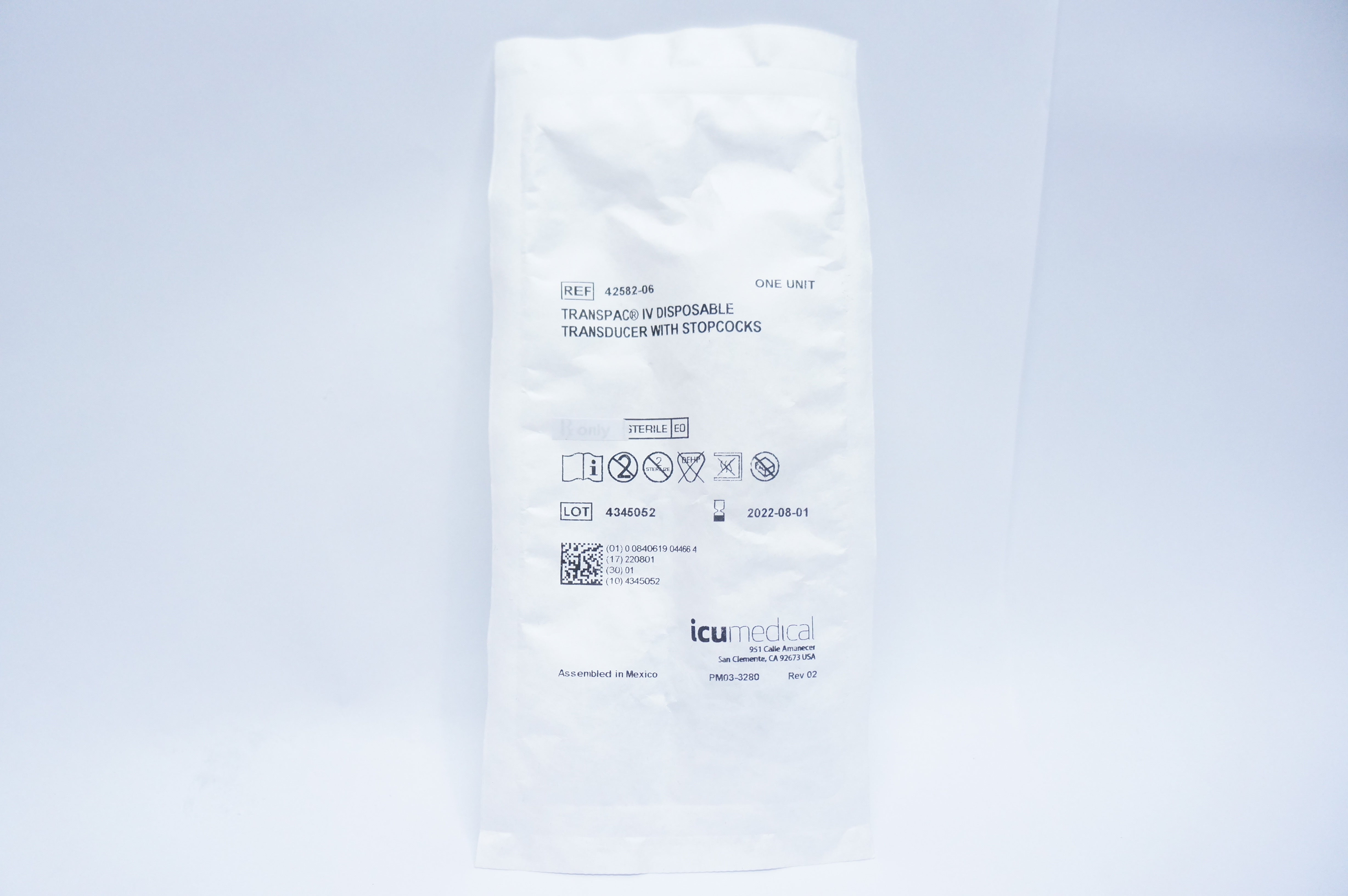 ICU Medical 42582-06 Transpac IV Disposable Transducer W/ Stopcocks