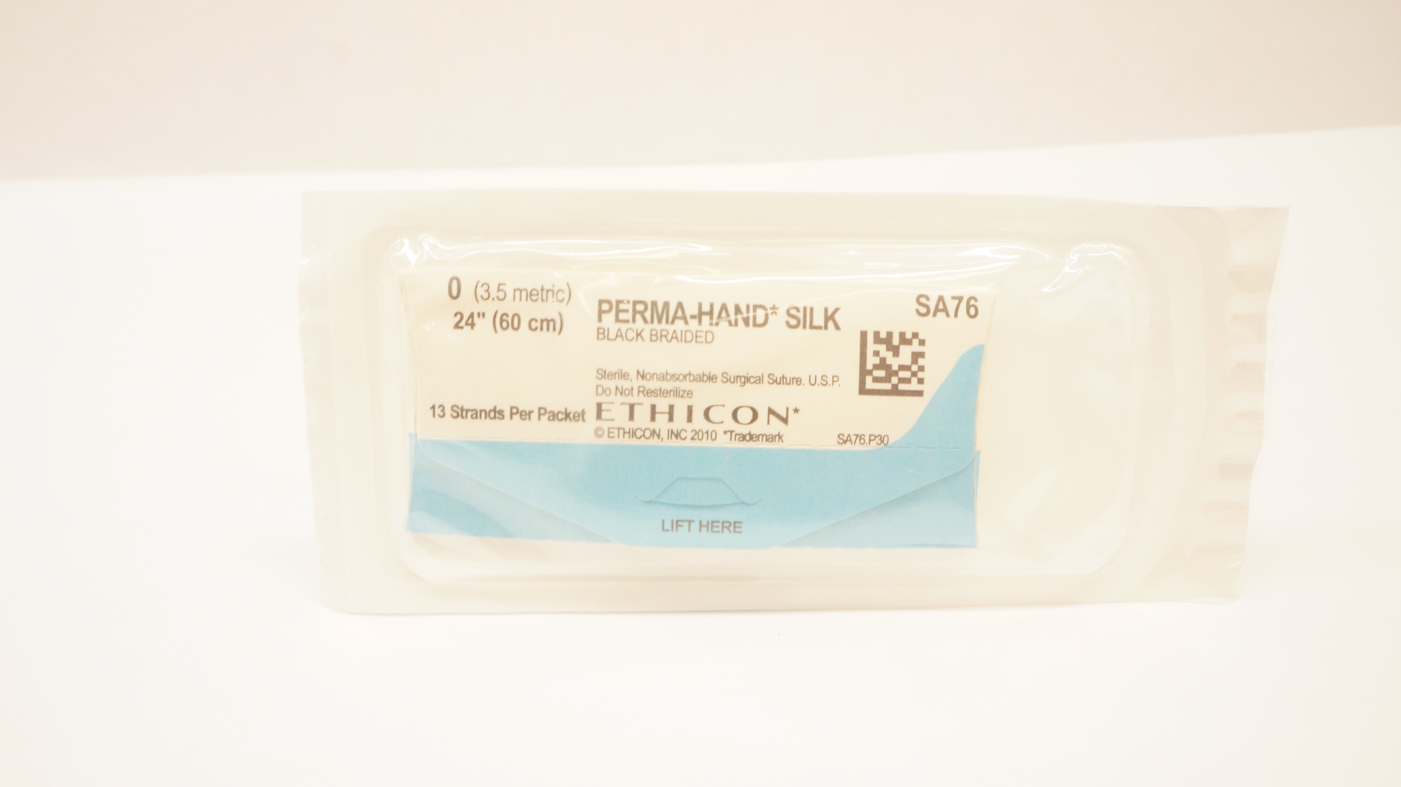 Ethicon SA76 0 Perma-Hand Silk Black Braided Surgical Stre 24 inch