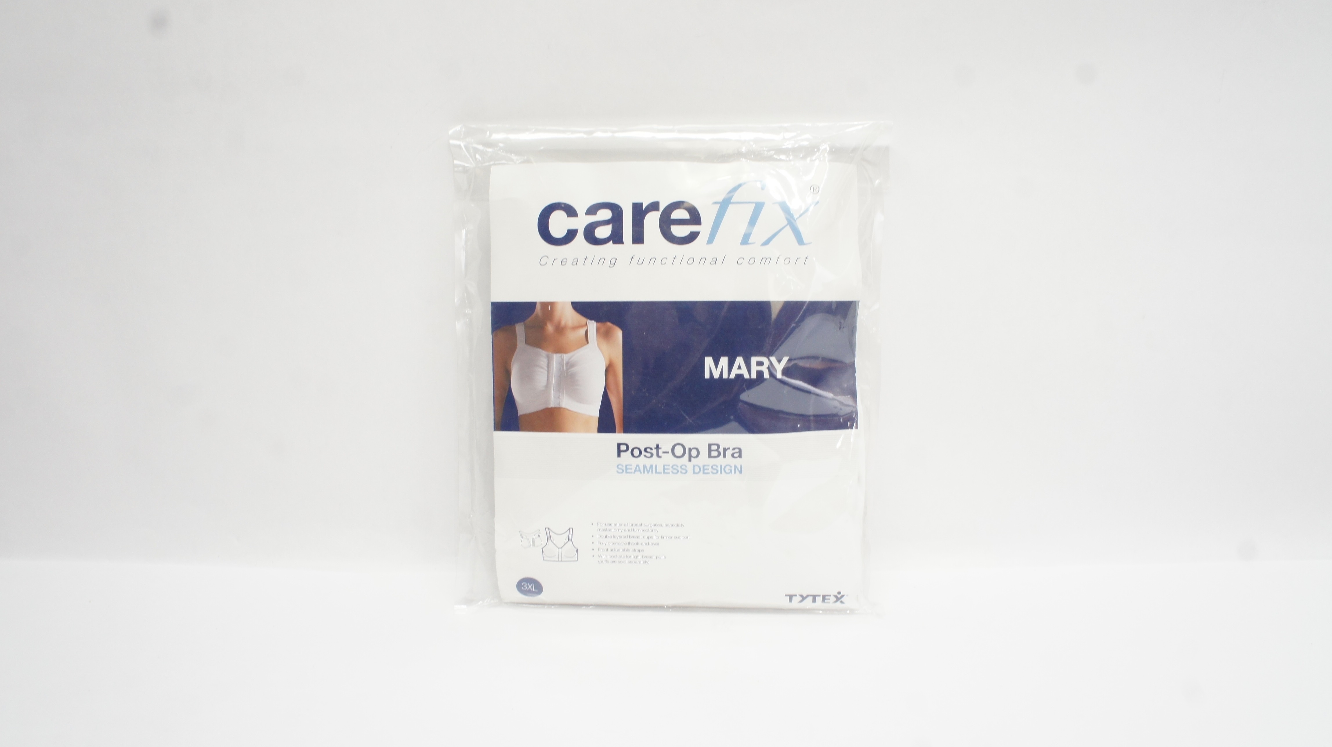 Carefix 3343 Tytex Mary Seampless Post-Op Bra, White, 3XL