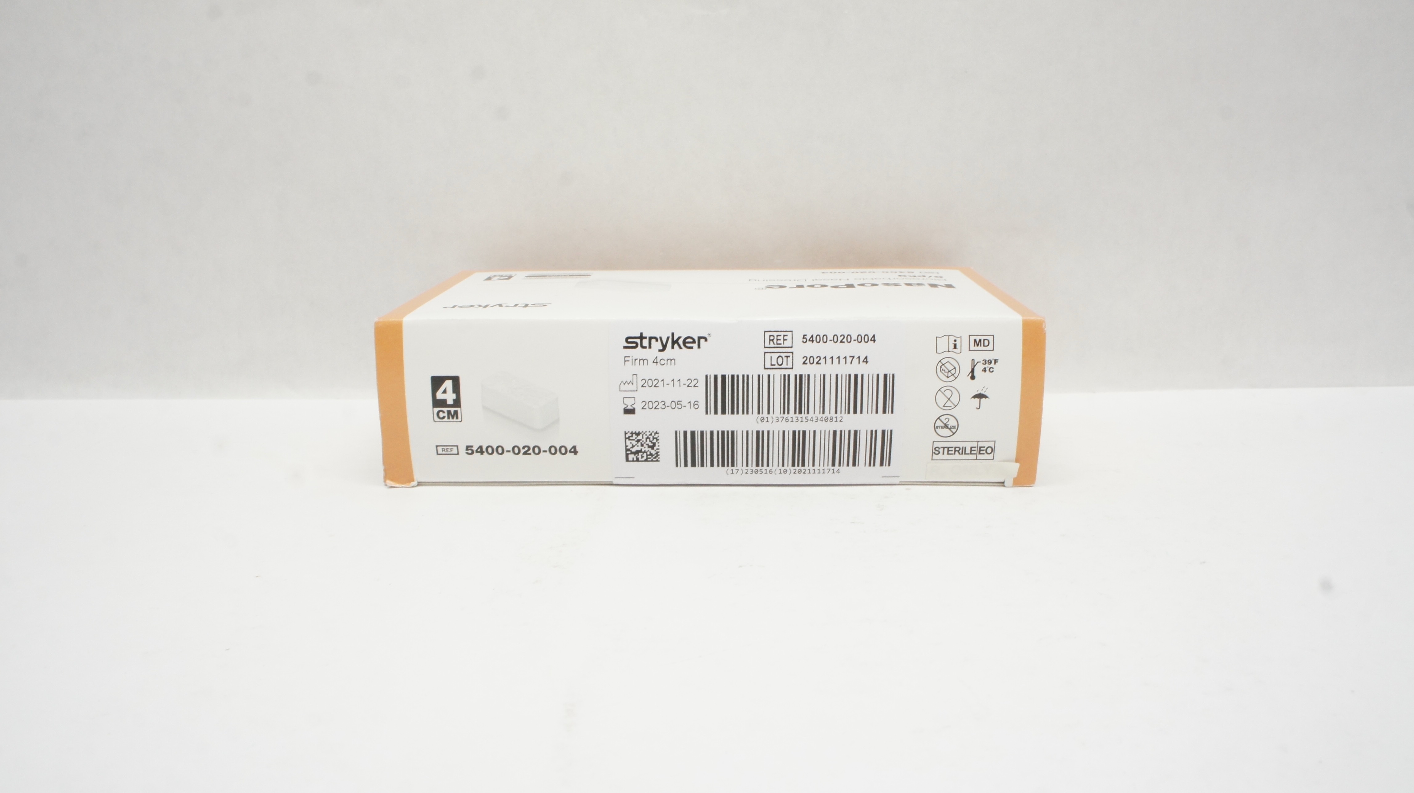 Stryker 5400-020-004 NasoPore Bioresorbable Nasal Dressing, Firm 4cm - Box of 8
