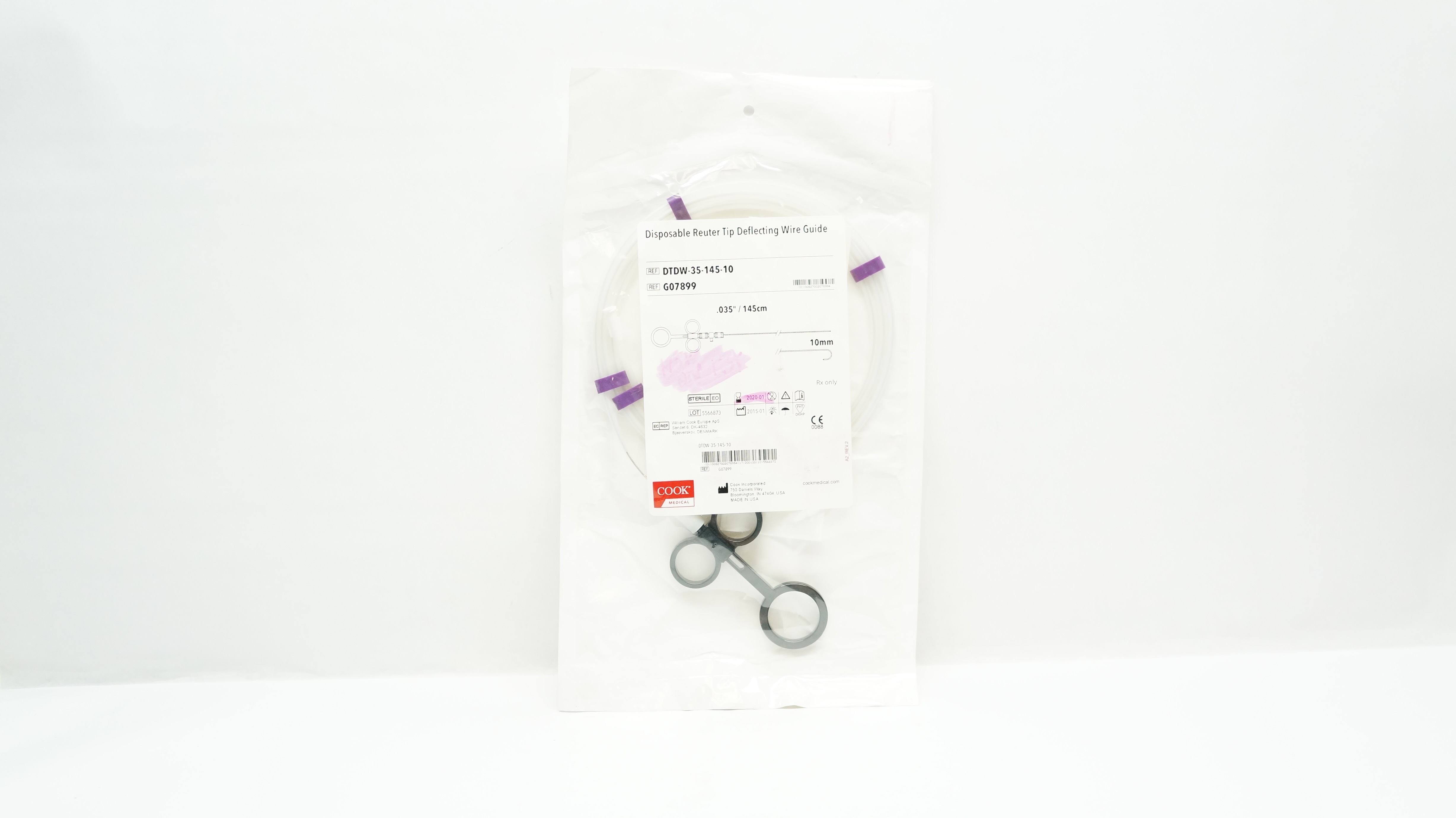 Cook Medical G07899 Disposable Deflecting Wire Guide 10mm x 0.035inch/145cm (x)