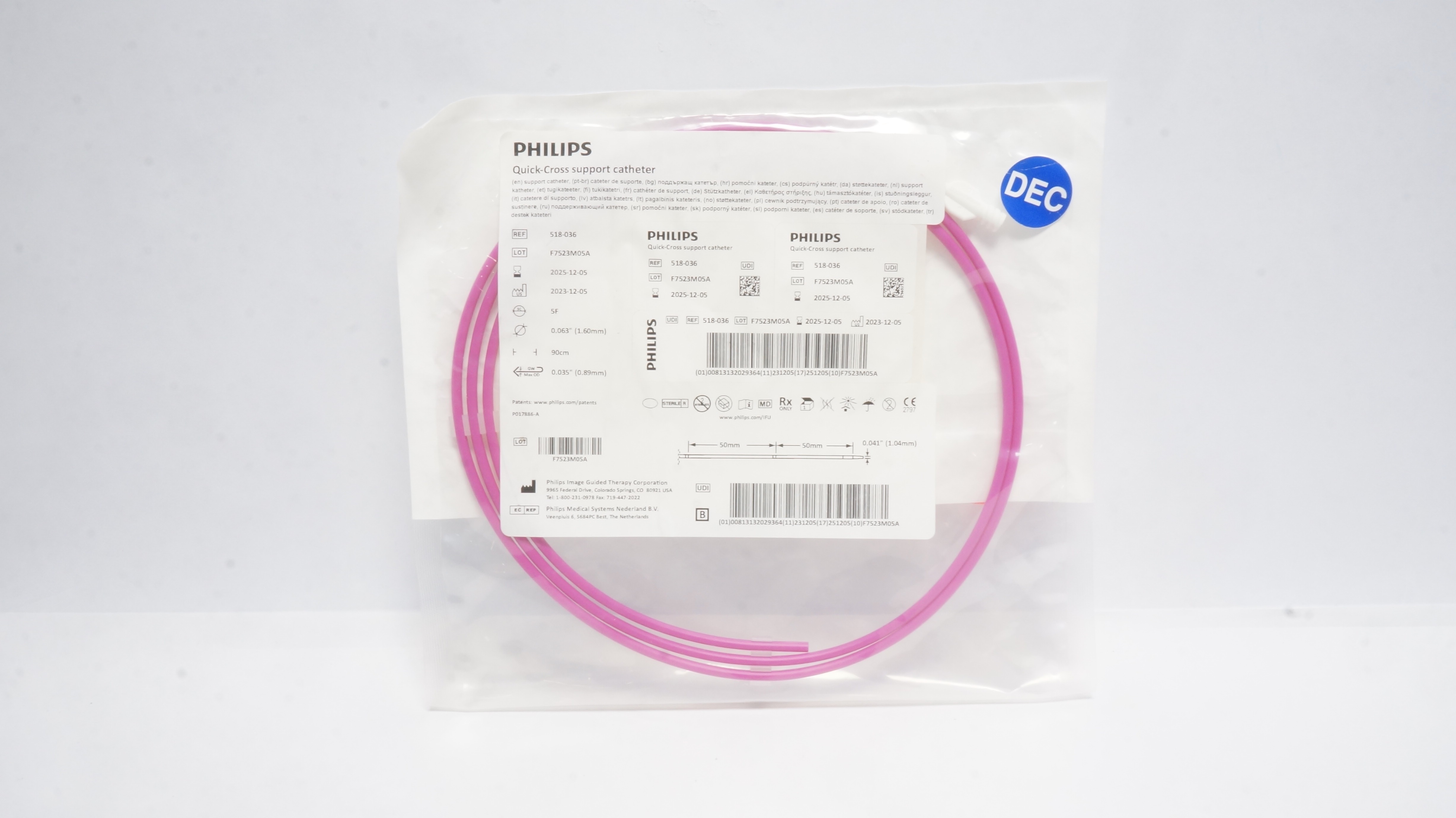 Philips 518-036 Quick-Cross Support Cath. 50mm x 50mm x 0.041In (x)