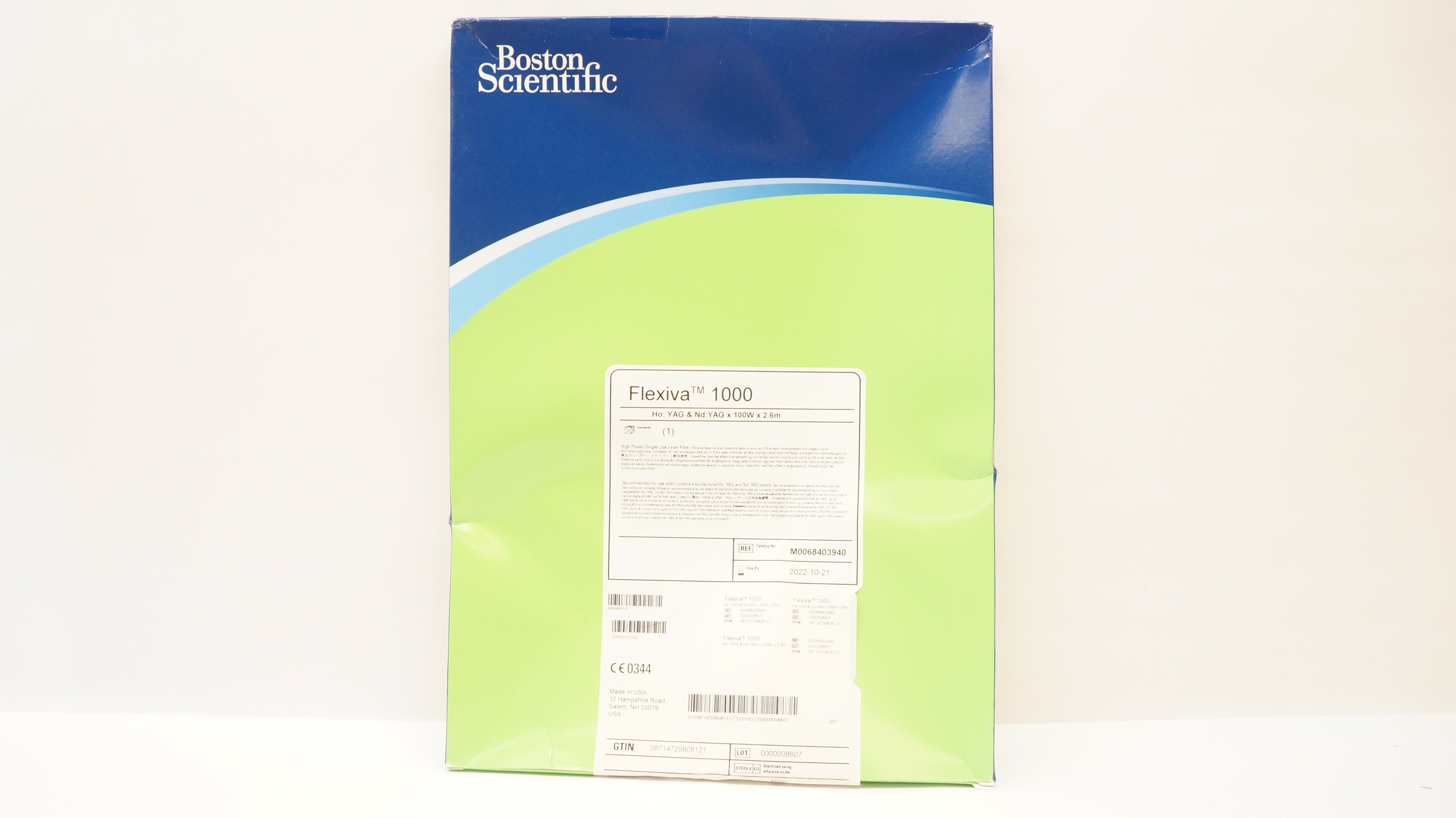 Boston Scientific M0068403940 Flexiva High Power Laser Fiber YAGx 100W x 2.6m(x)
