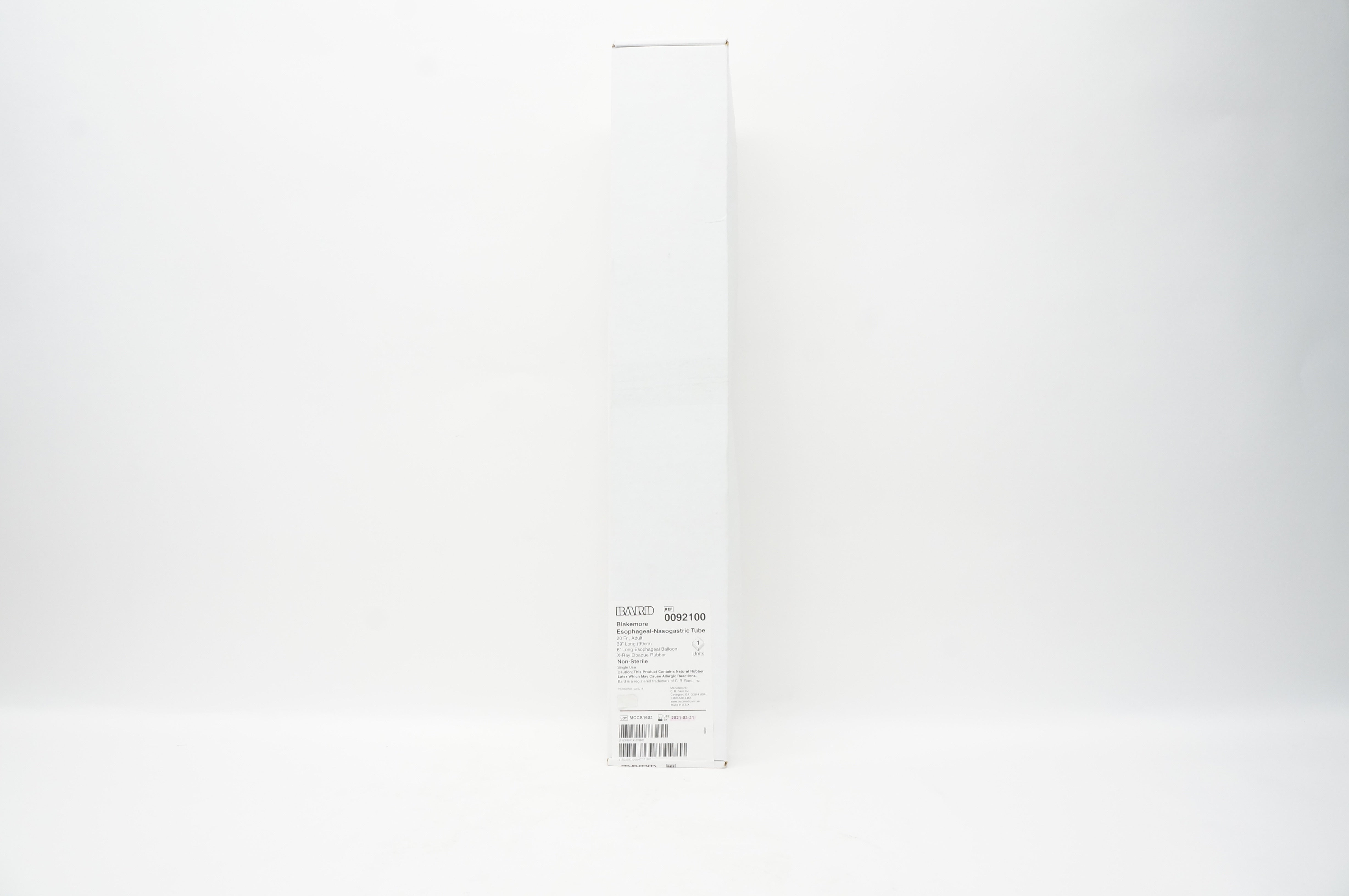 Bard 0092100 Blakemore Esophageal-Nasogastric Tube 20Fr  Adult, 39inch Long (x)