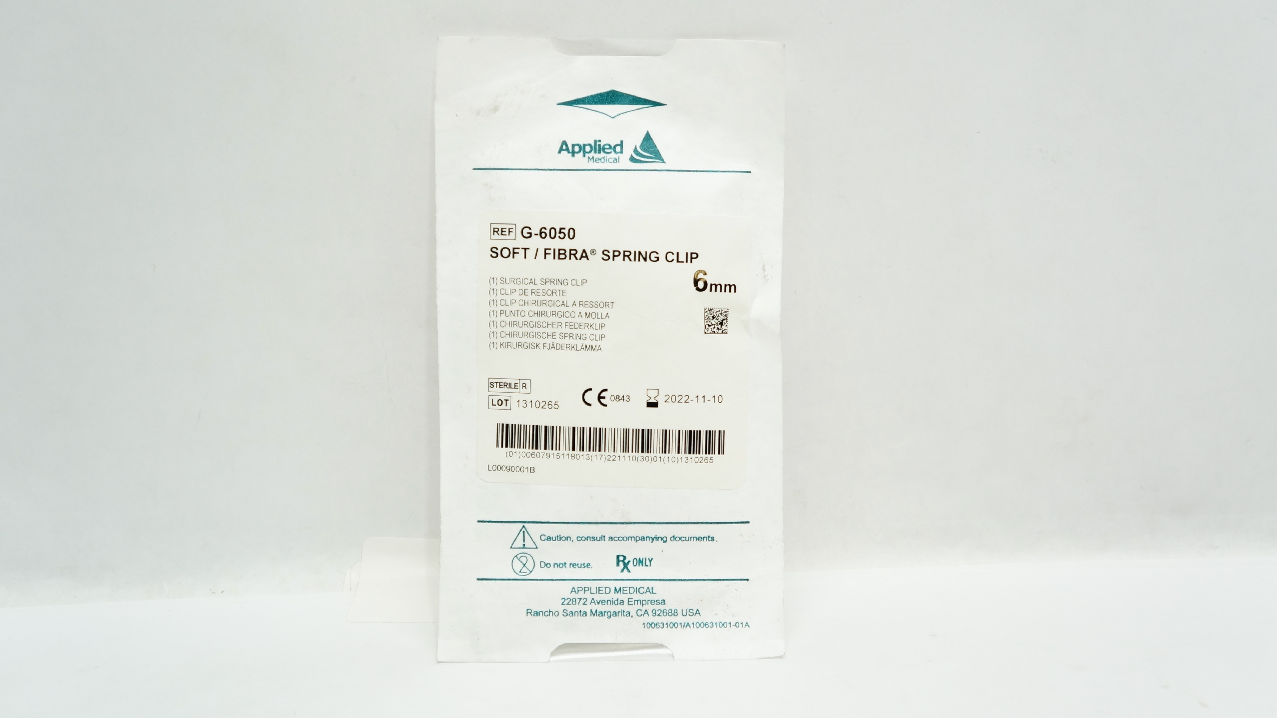 Applied Medical G-6050 SOFT/FIBRA Surgical Spring Clip 6mm (x)