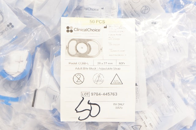 Clinical Choice CCBB-L Adult Bite Block 60Fr, 20 x 27mm - Pack of 50