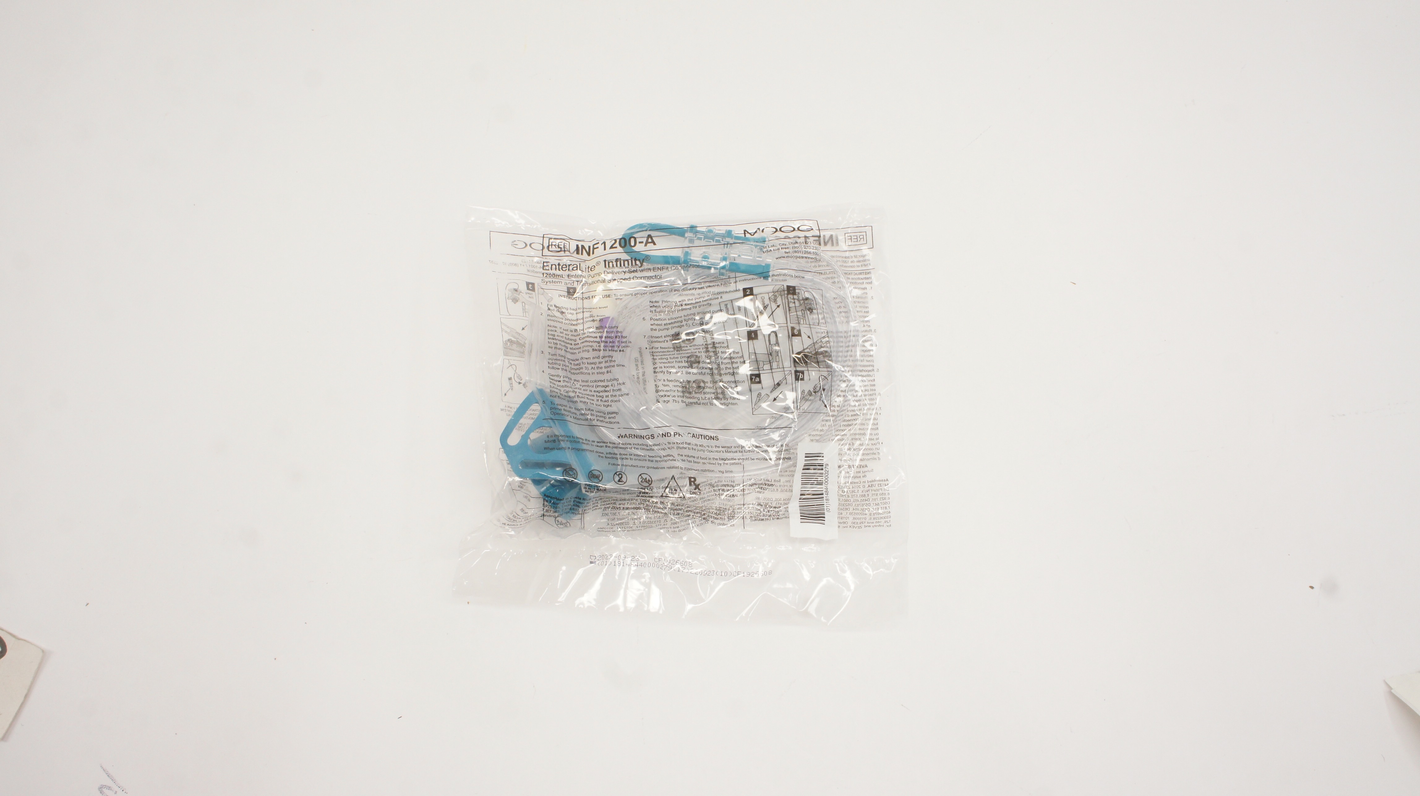 MOOG INF1200-A EnteraLite Infinity 1200ml Enteral Pump Delivery Set w/Connector