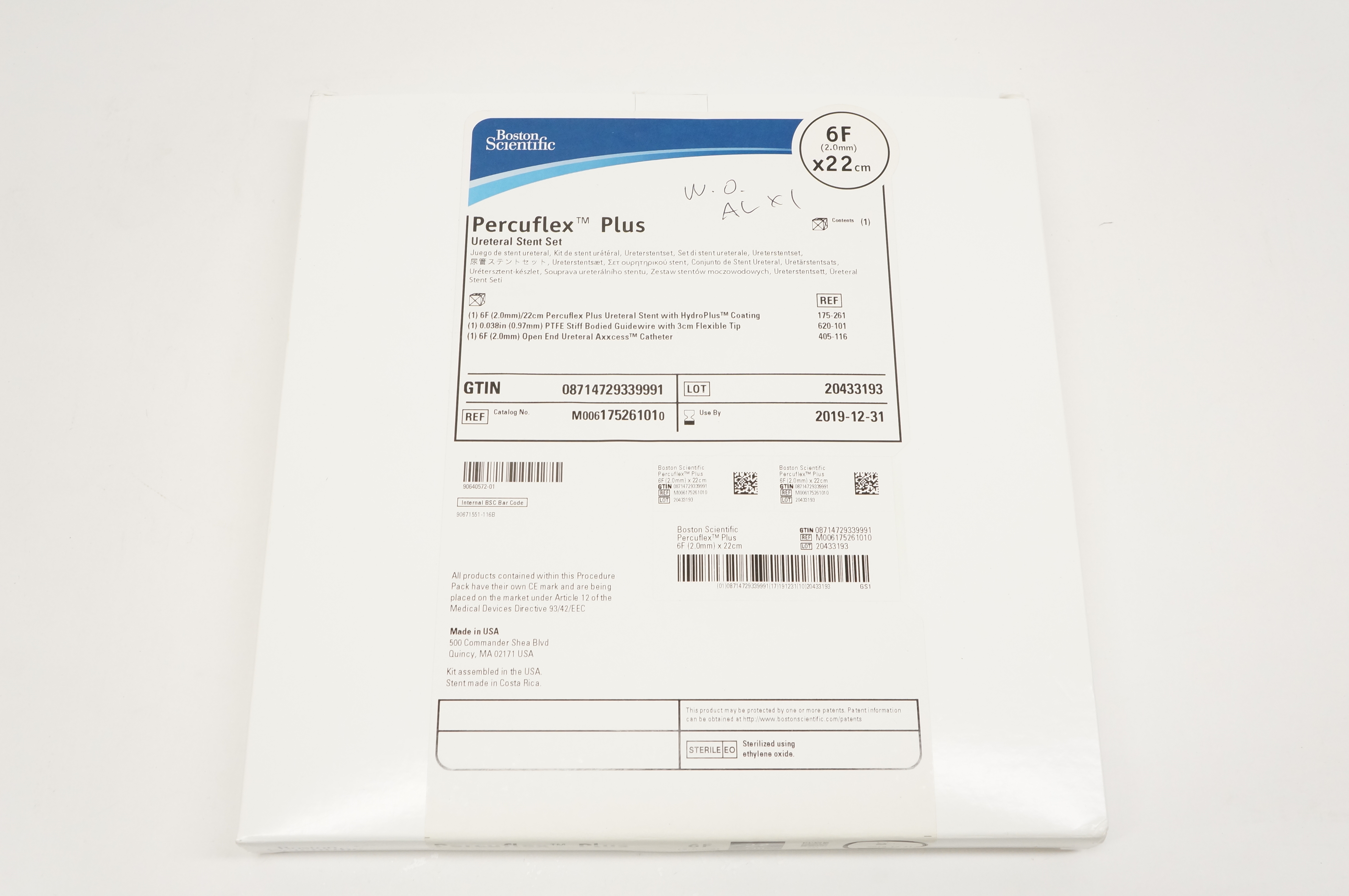 Boston Scientific 17526101 Percuflex Plus Ureteral Stnt Set 6F x 22cm (x)