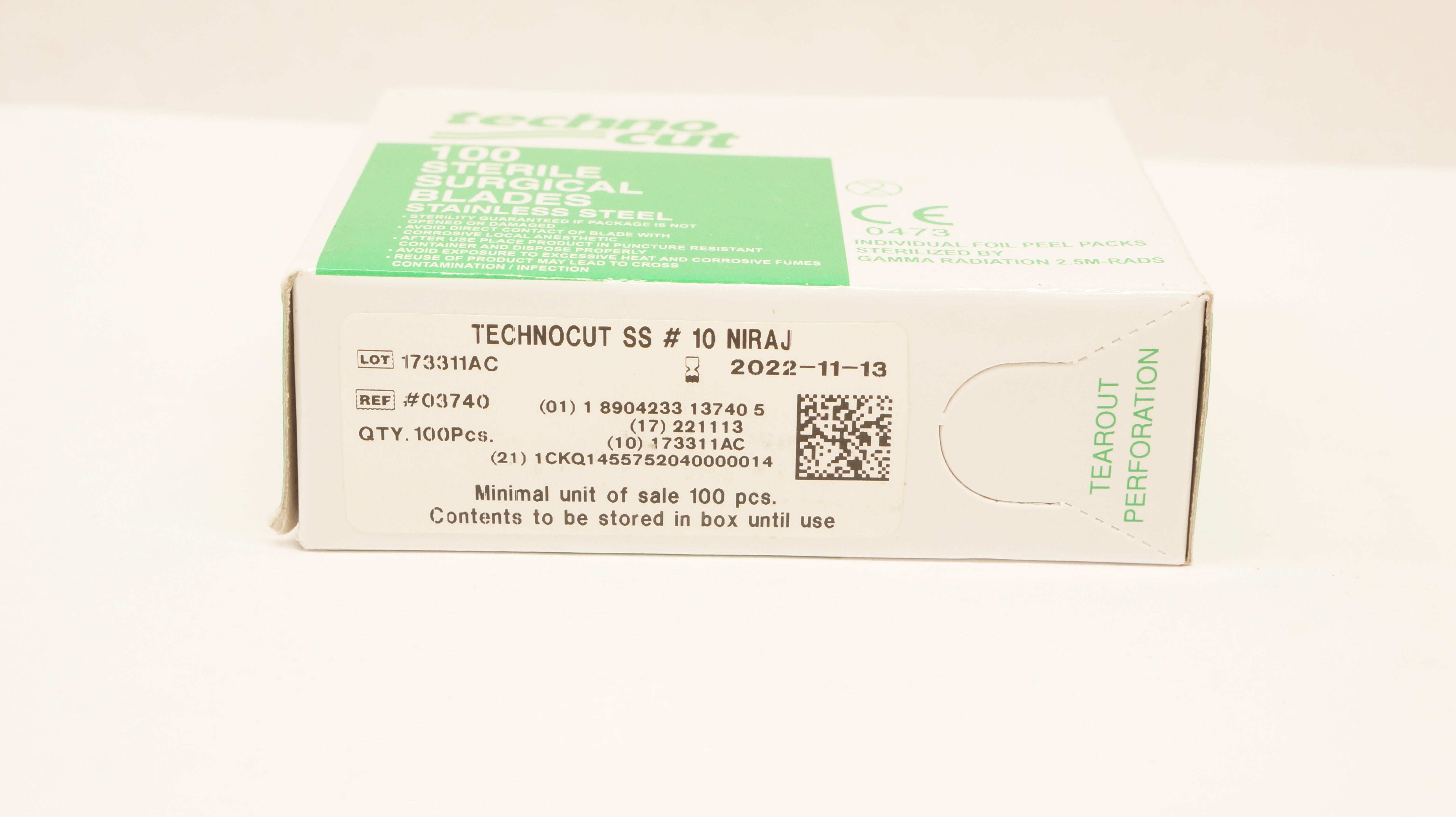 Niraj Industries 03740 Healthcare Technocut Surgical Blades SS #10(x)-Box Of 100
