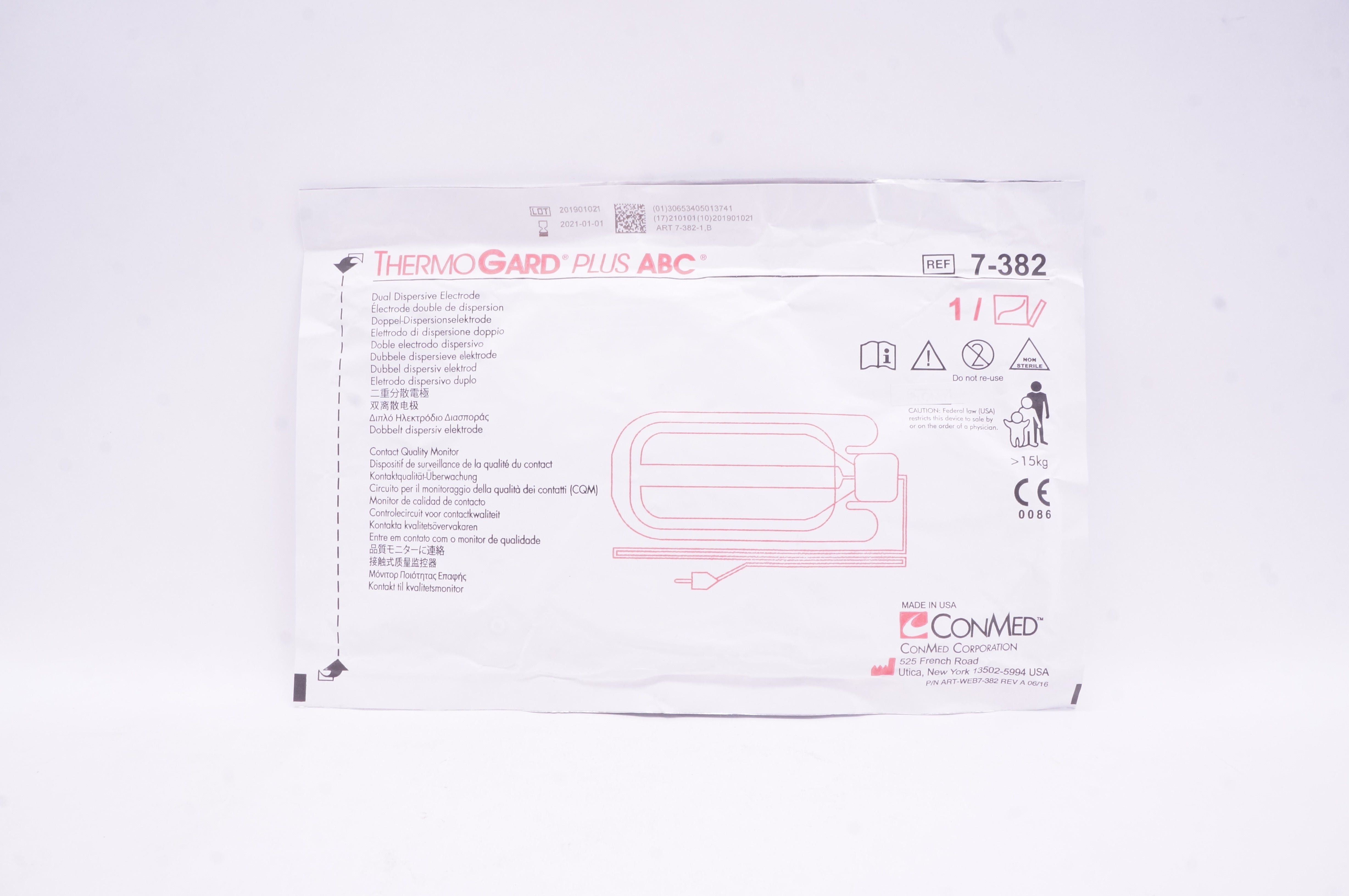 ConMed 7-382 Thermo Gard Plus ABC Dual Dispersive Electrode (x)