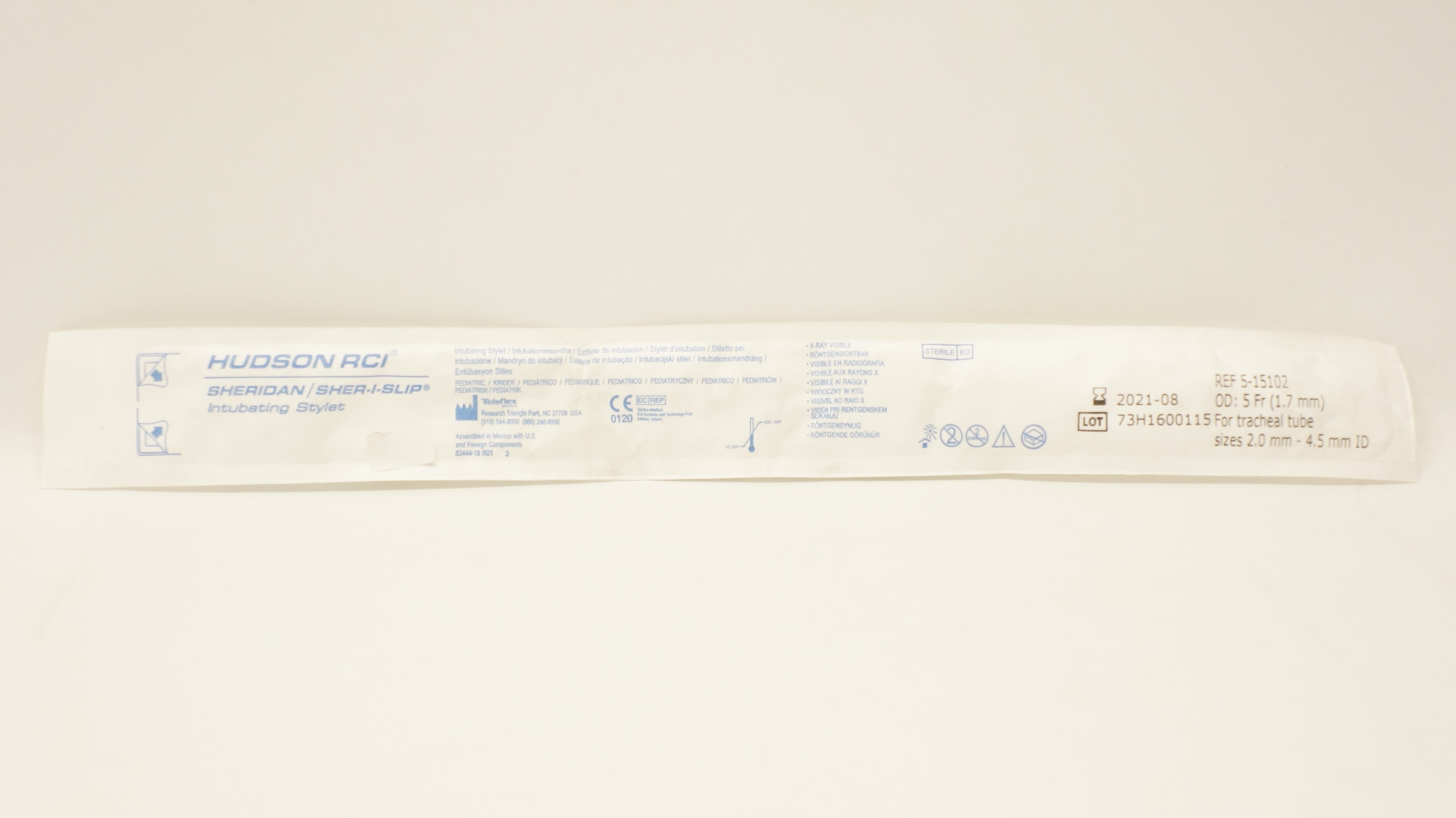 Teleflex 5-15102 Hudson RCI Sheridan Intubating Stylet, OD 5Fr (x)