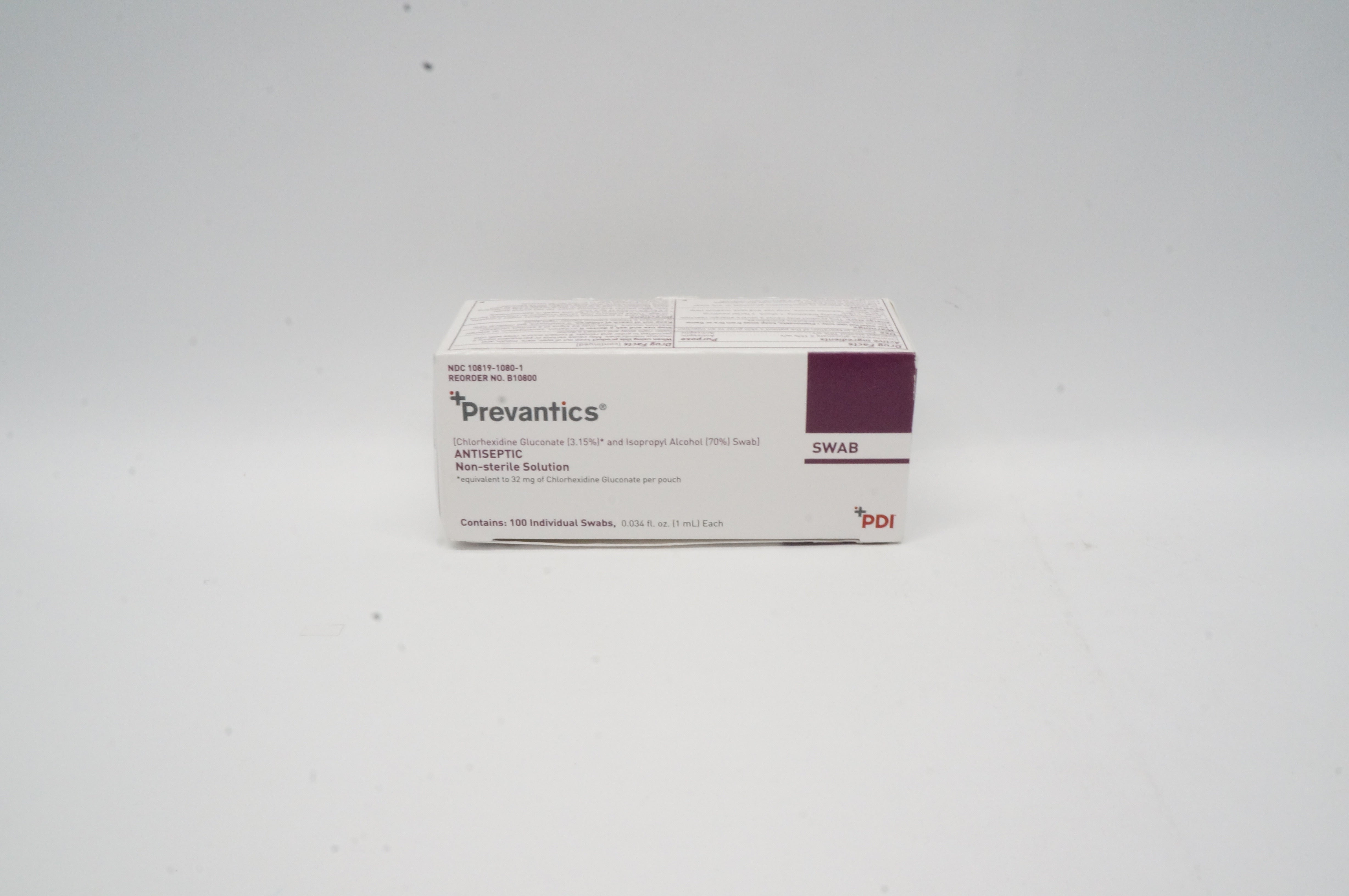 PDI B10800 Prevantics SWAB Anticeptic Non-Sterile Solution - Box of 100