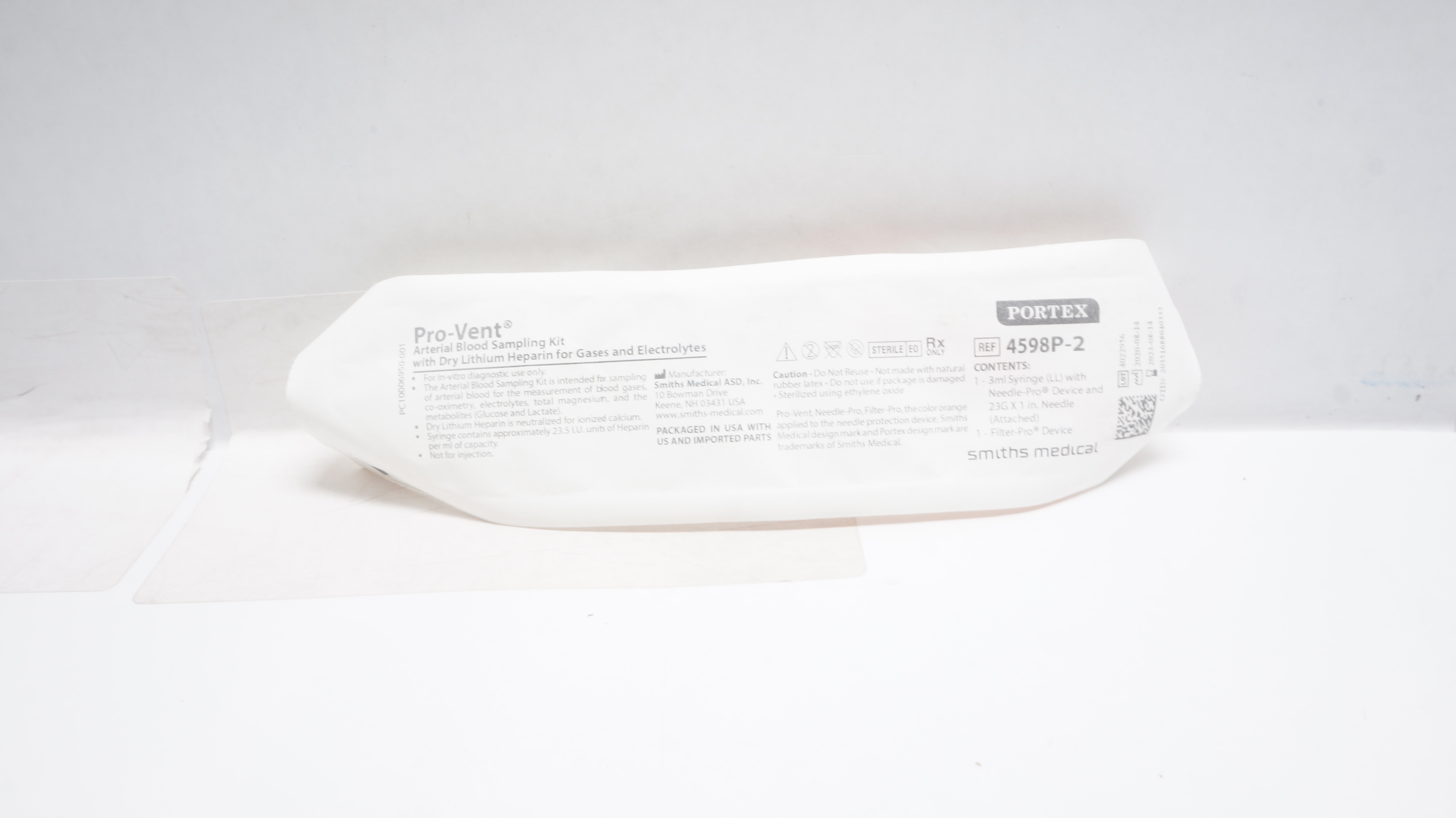 Smiths Medical 4598P-2 Portex Pro-Vent Arterial Blood Sampling Kit (x)
