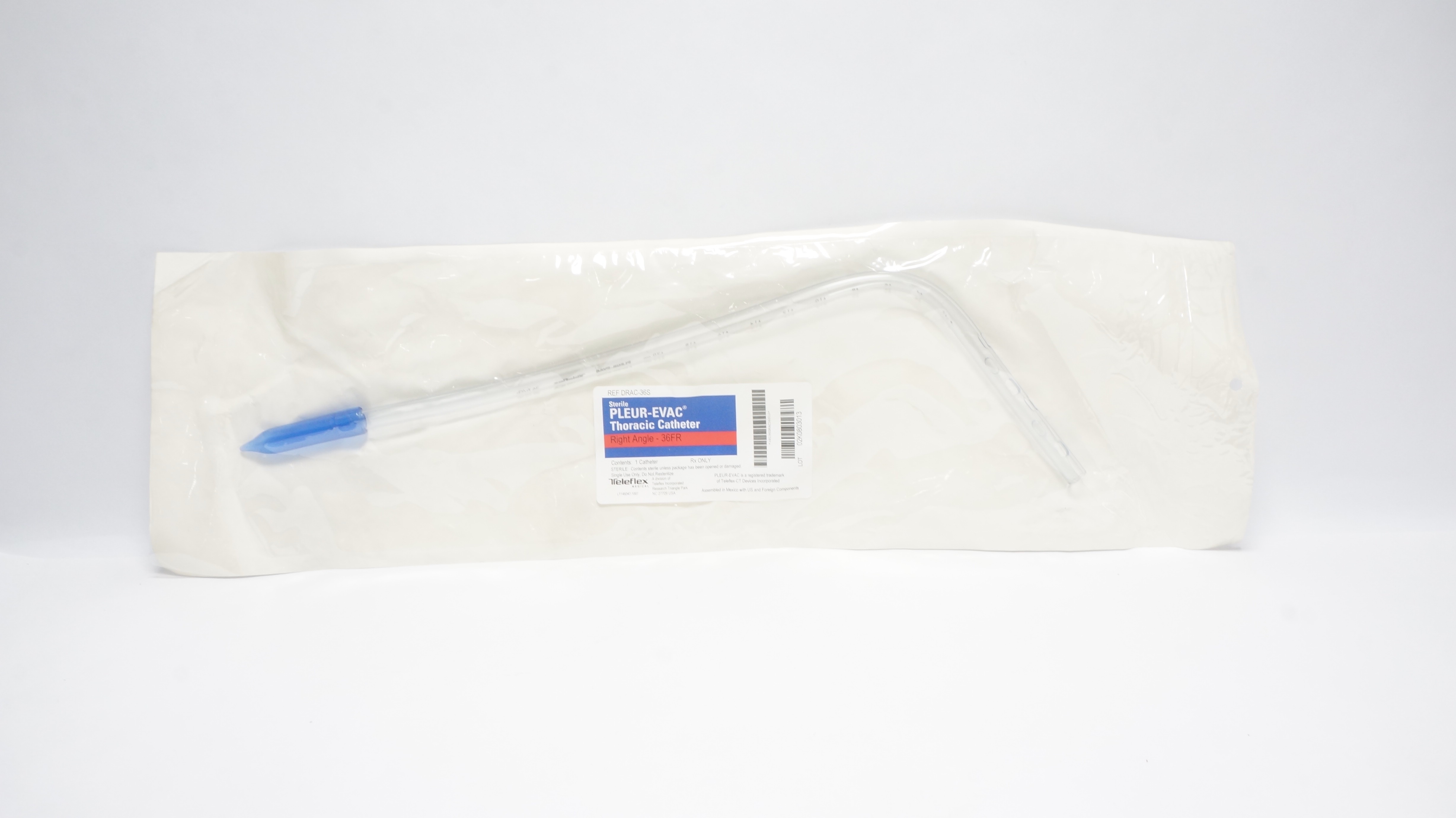 Teleflex DRAC-36S Sterile PLEUR-EVAC Thoracic Cath., Right Angle-36Fr