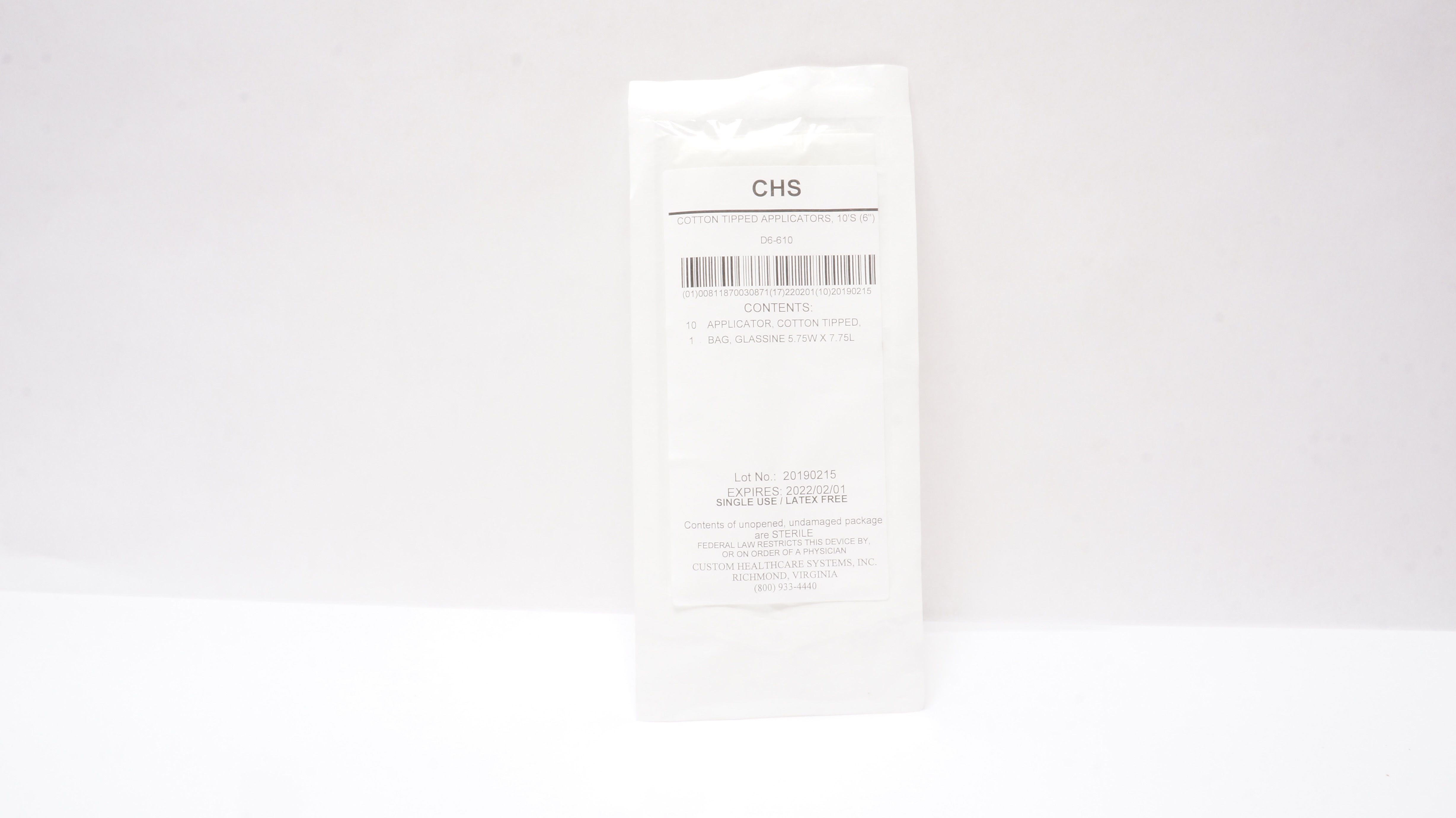 CHS D6-610 Cotton Tipped Applicators 6Inch (x)