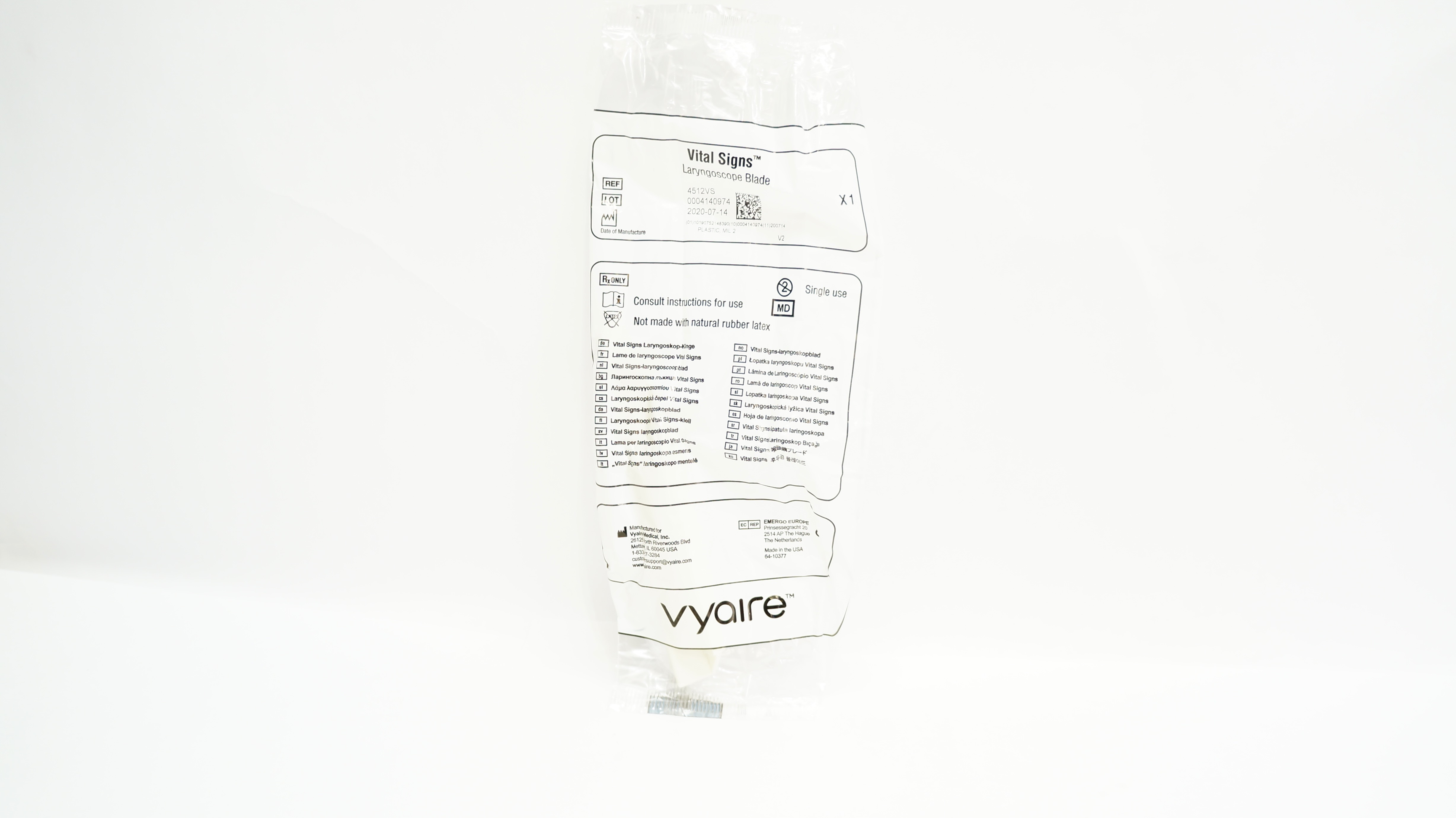 Vyaire 4512VS Vital Signs Laryngoscope Blade