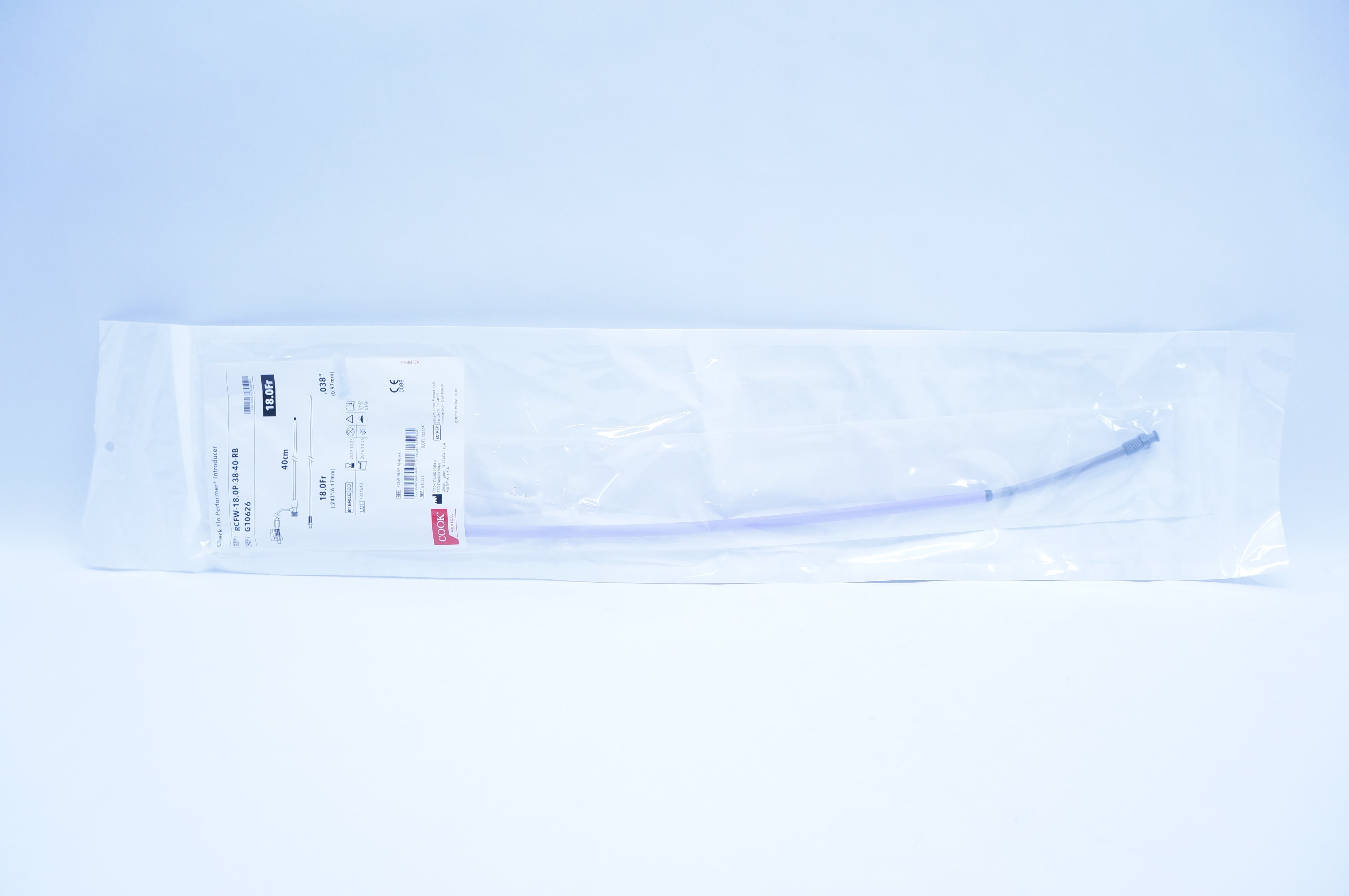 Cook Medical G10626 Check-Flo Performer Introducer 18.0Fr x .038 inch x 40cm (x)