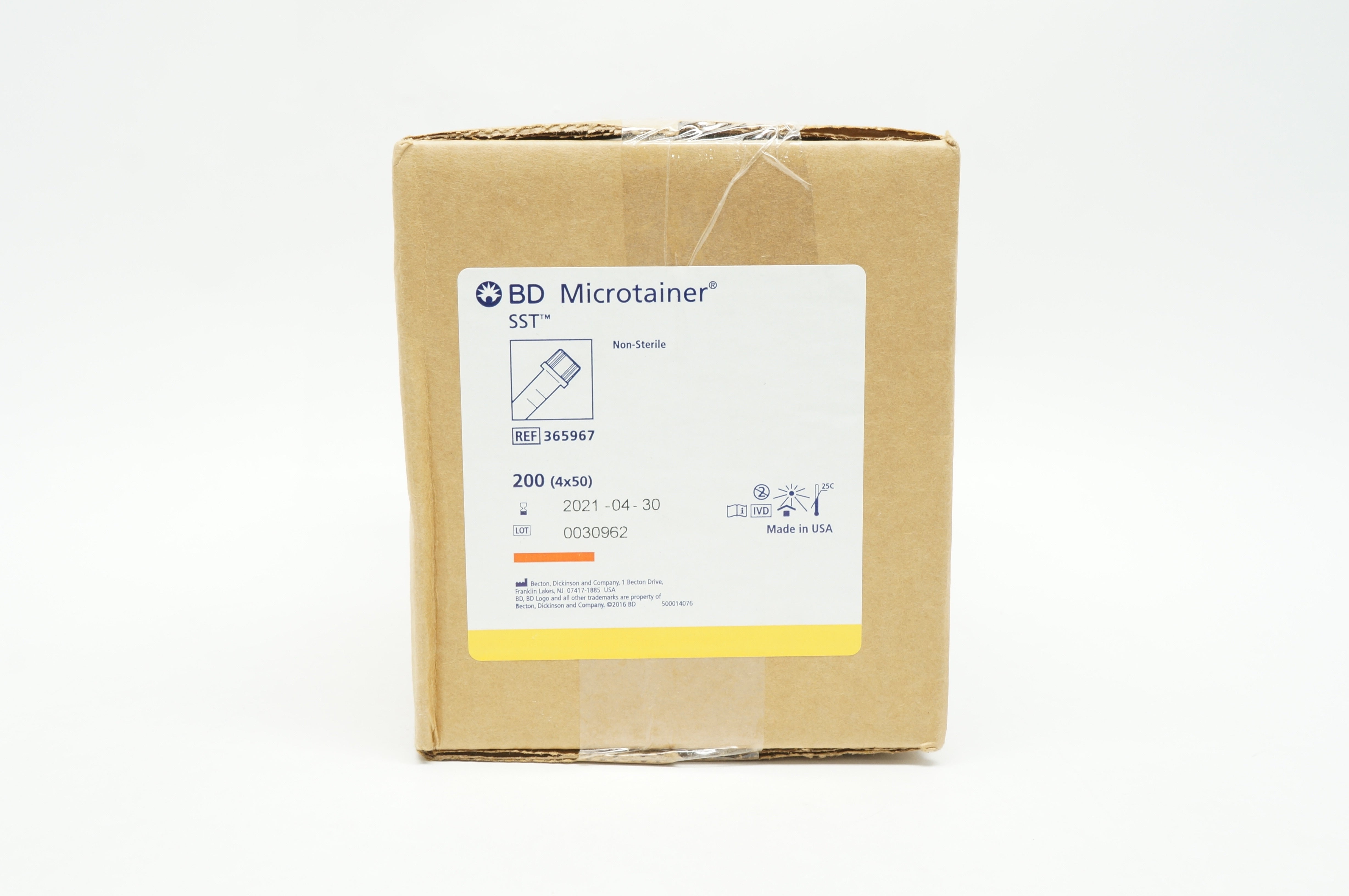 BD 365967 Microtainer SST, Blood Collection Tube - Box of 200