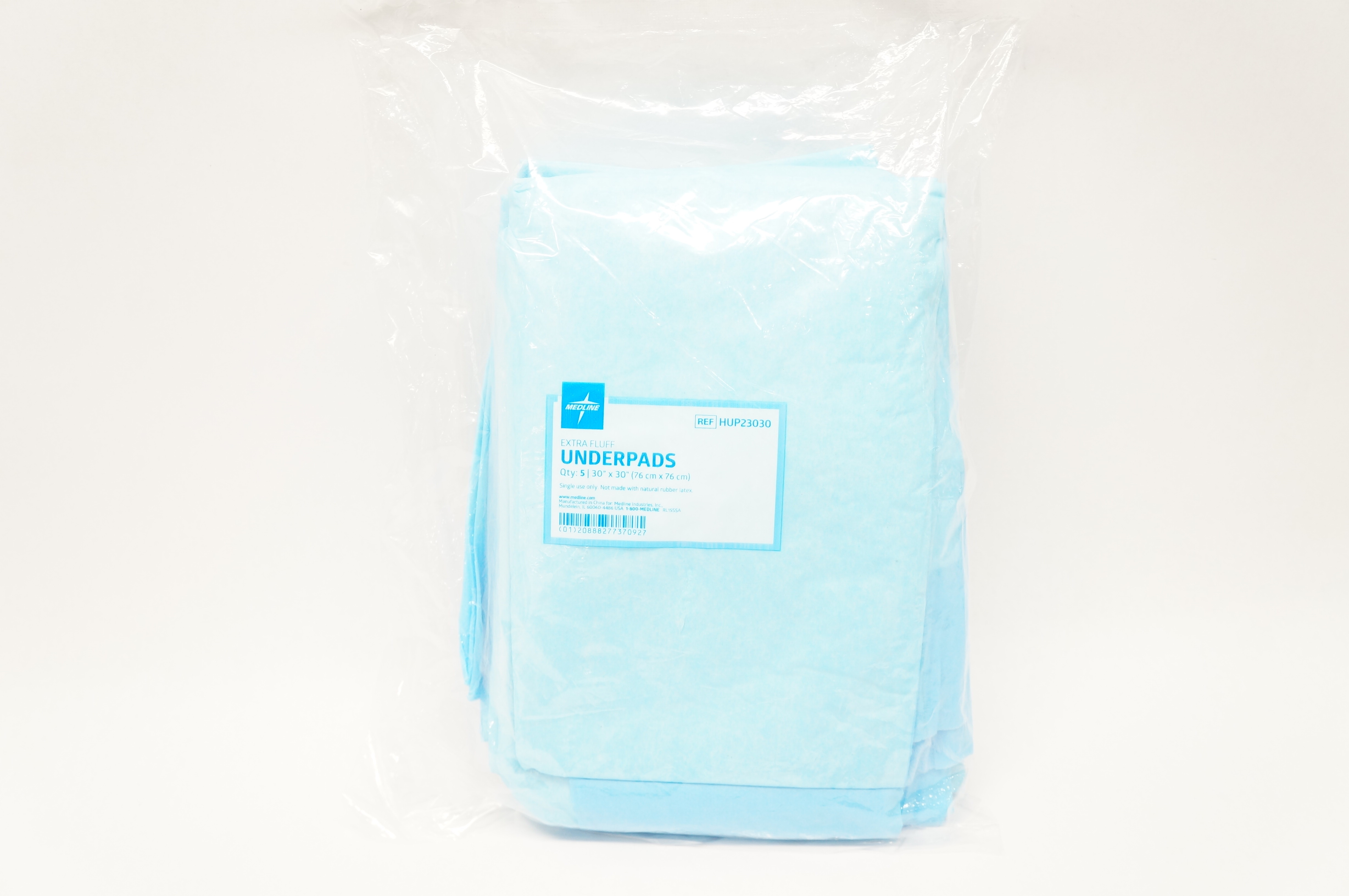 Medline HUP23030 Extra Fluff Underpads 30inch x 30inch - Pack of 5