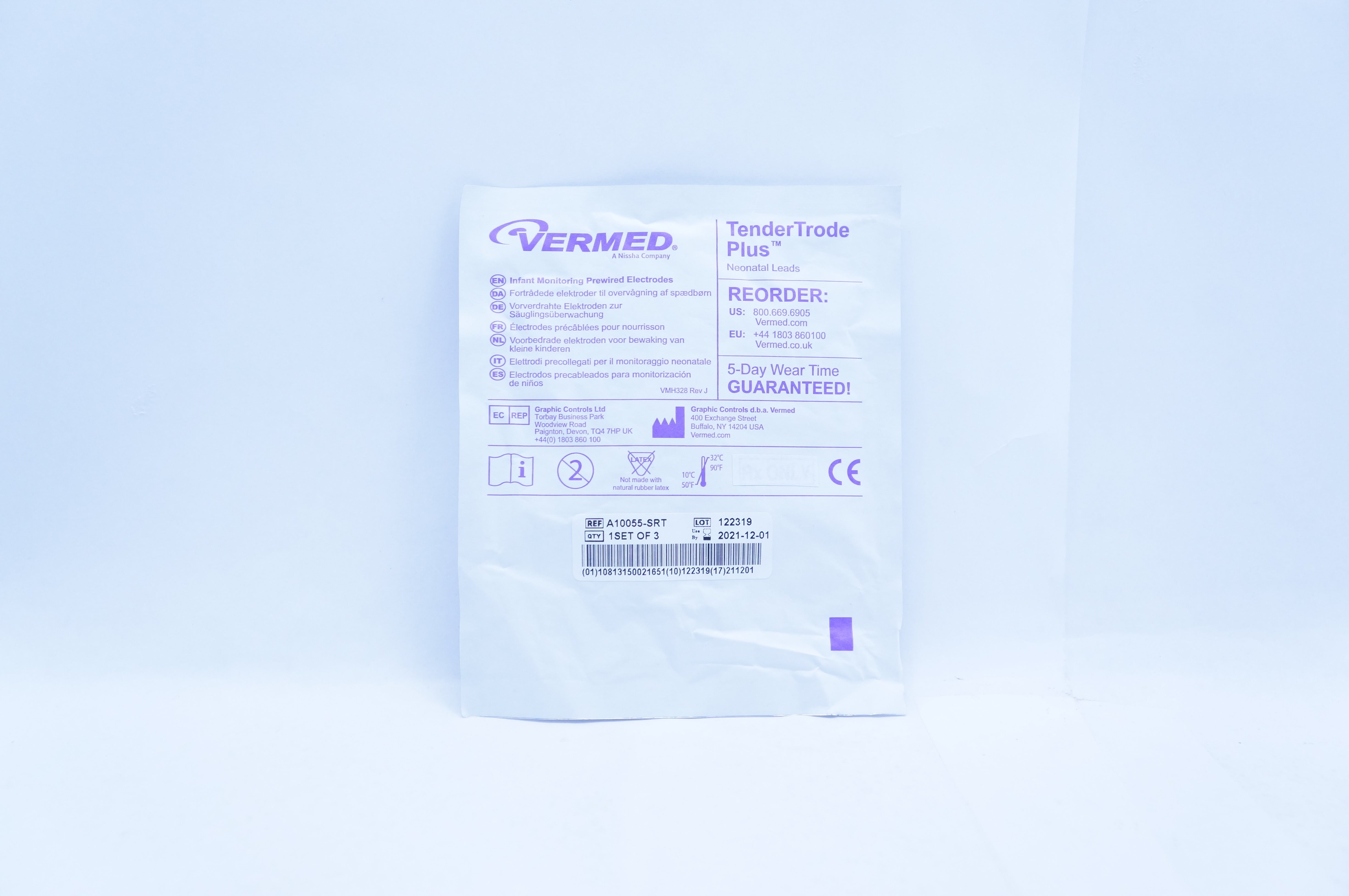 Vermed A10055-SRT TenderTrode Plus Neonatal Leads