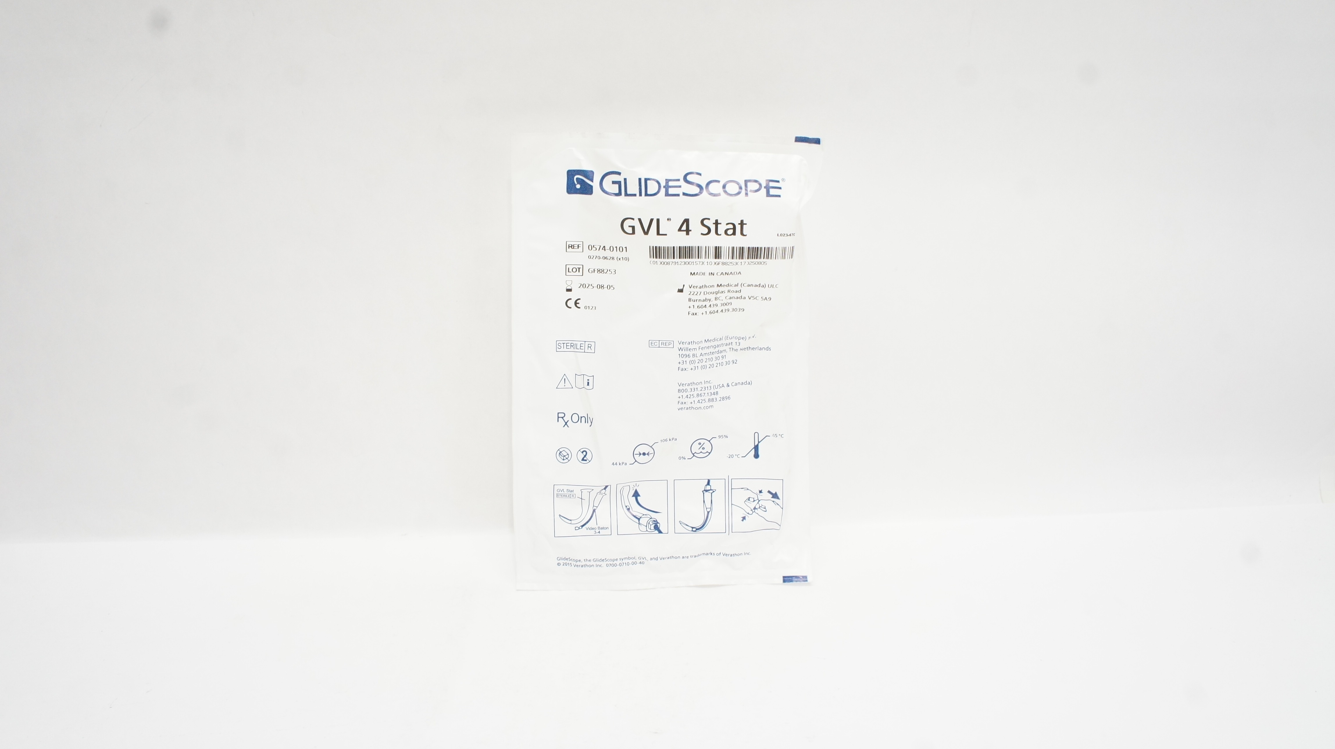 Verathon Medical 0574-0101 GlideScope GVL 4 Stat Video Laryngoscope