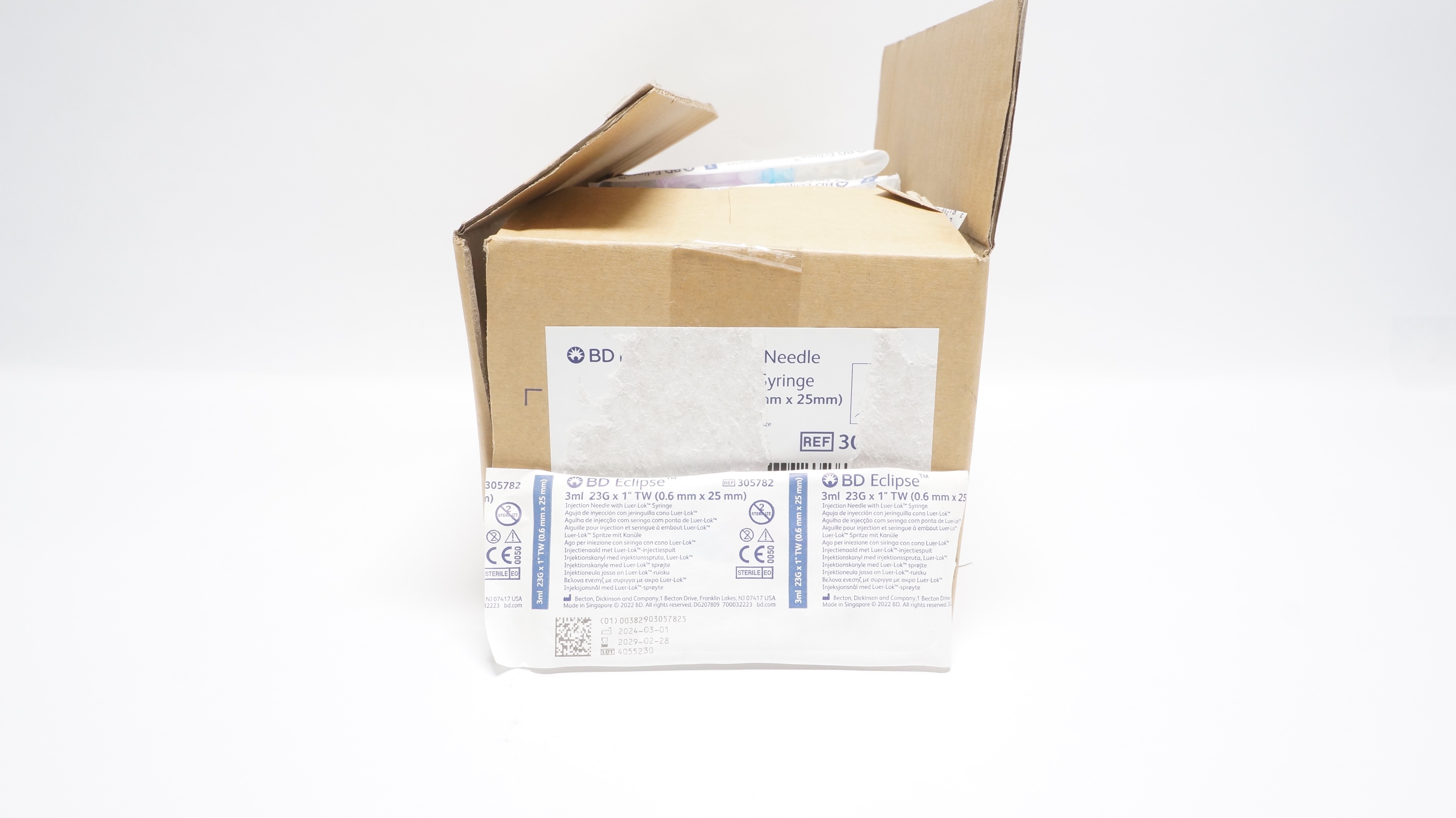 BD 305782 Eclipse Injection Needle with Luer-Lok Syringe 3ml 23G x 1 - Box of 97