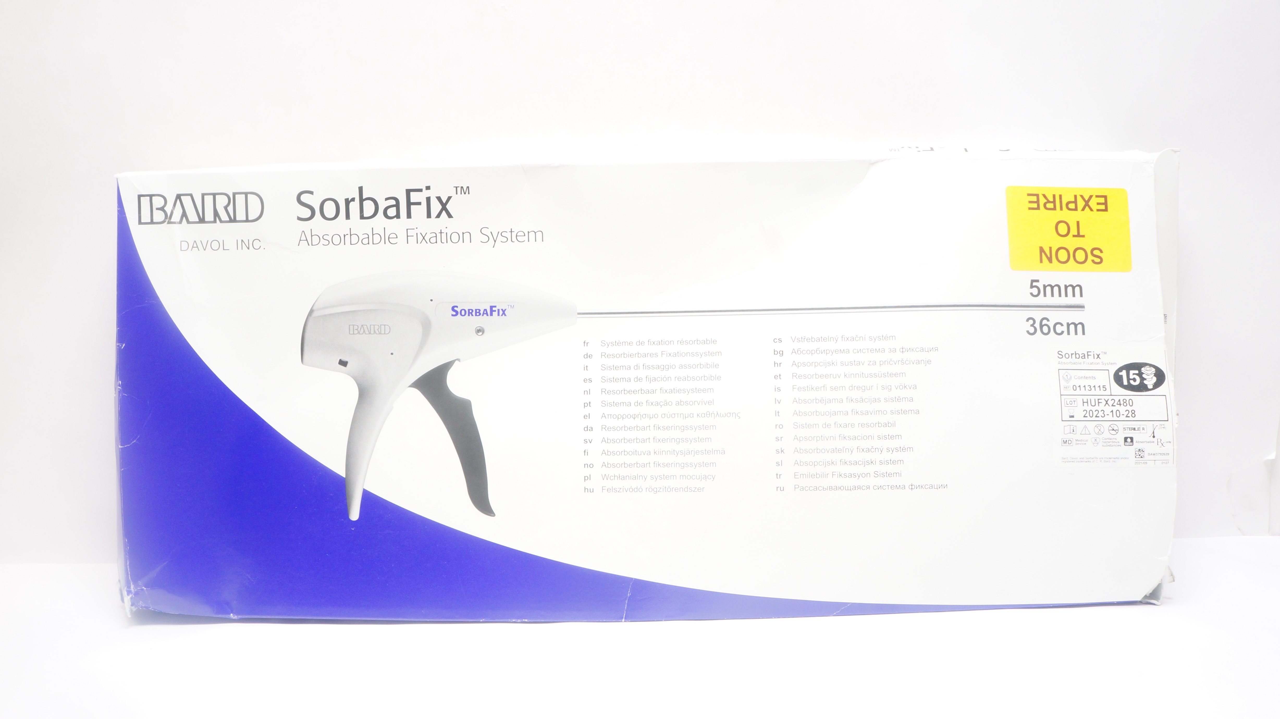 Bard 0113115 SorbaFix Absorbable Fixation System 5mm x 36cm/15