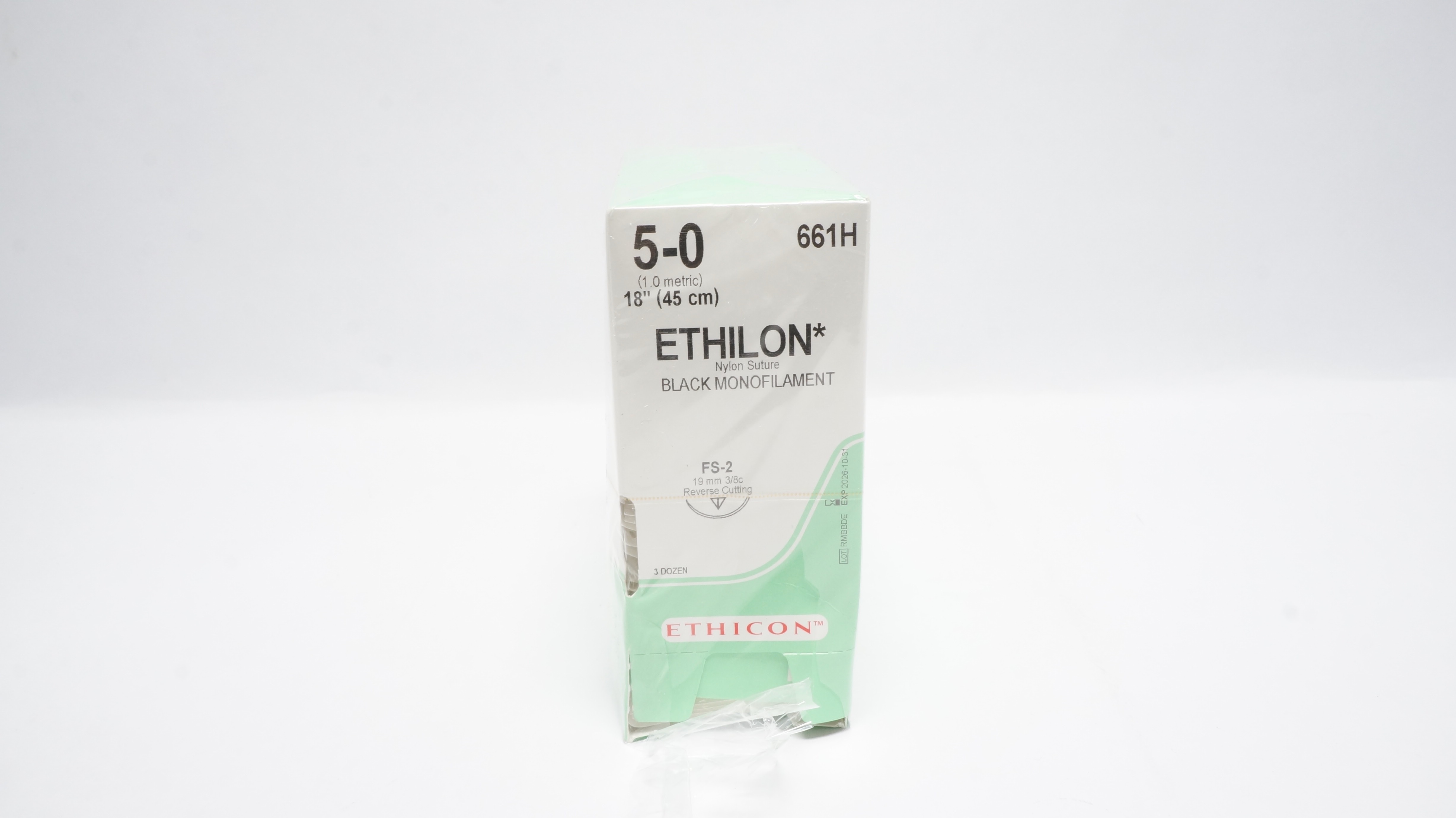Ethicon 661H 5-0 ETHILON, FS-2, 3/8 19mm Reverse Cutting, 18inch - Box  of 36