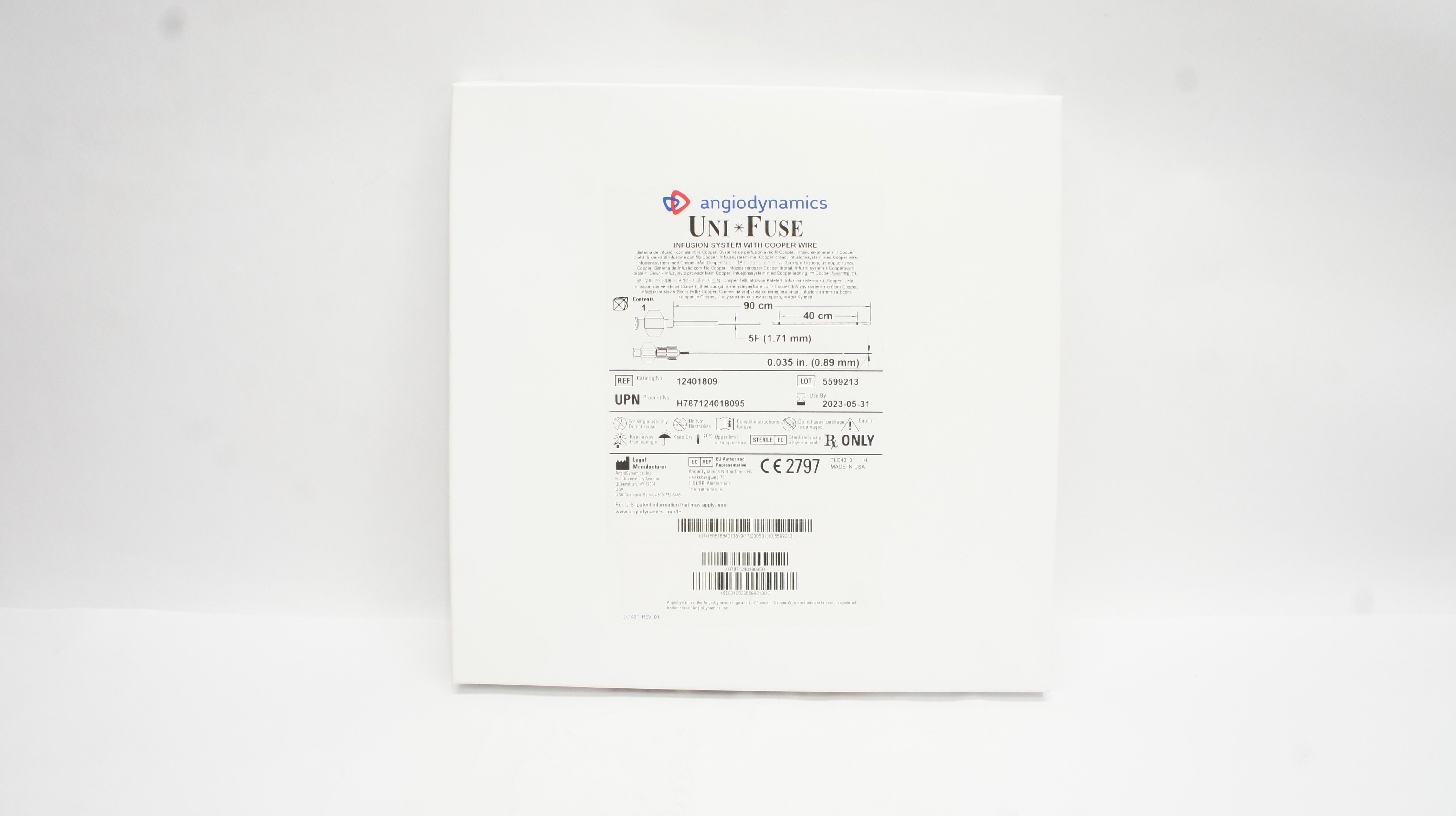 Angiodynamics 12401809 Uni Fuse Infusion System with Cooper Wire 5F x 90cm (x)