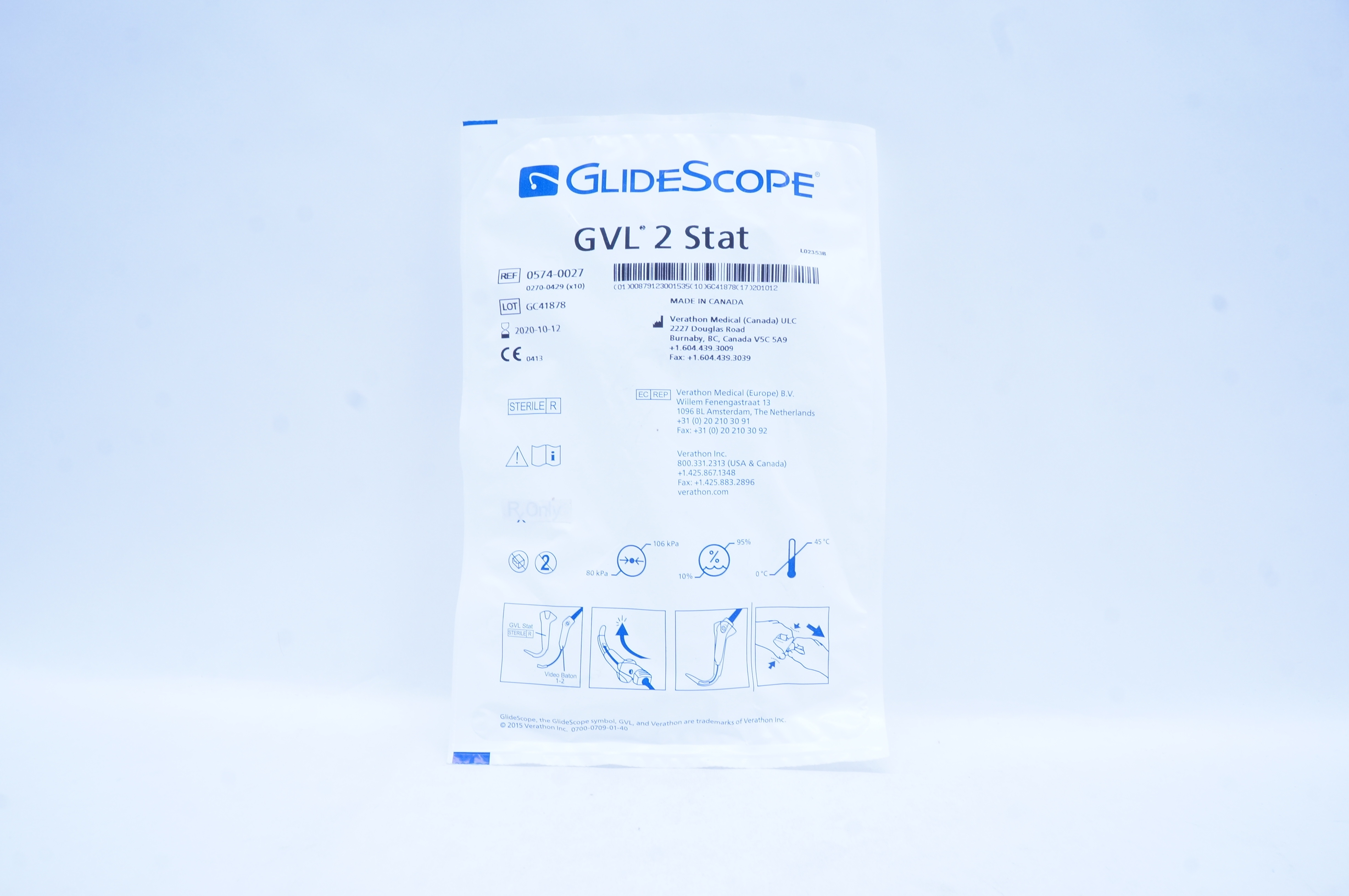 GlideScope 0574-0027 Varathon Medical GVL 2 Stat (x)
